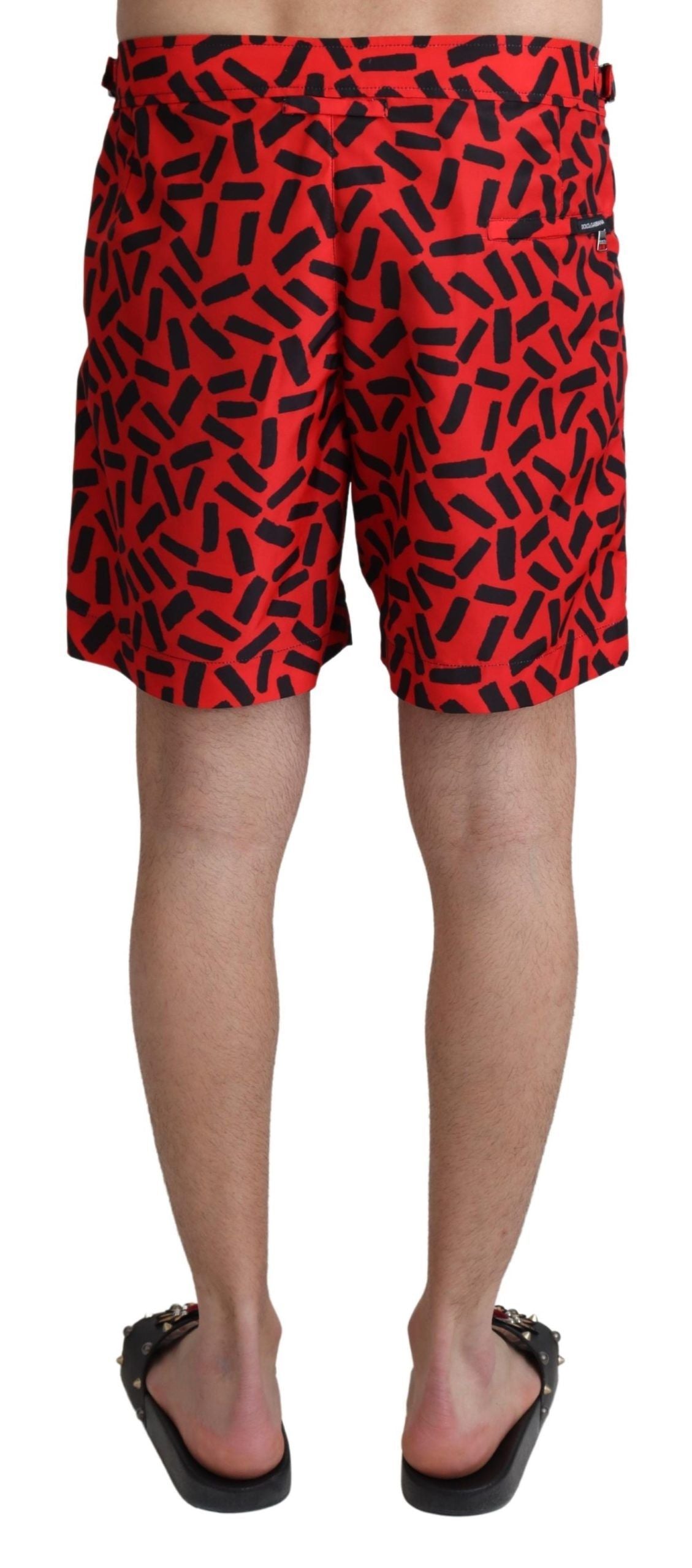 Dolce & Gabbana Red Patterned Beachwear Shorts Swimwear | Regal Royce