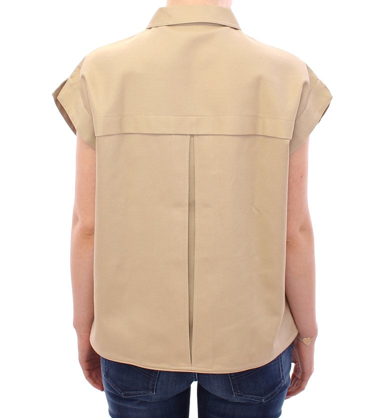 Andrea Incontri Beige Sleeveless Blouse Top | Regal Royce