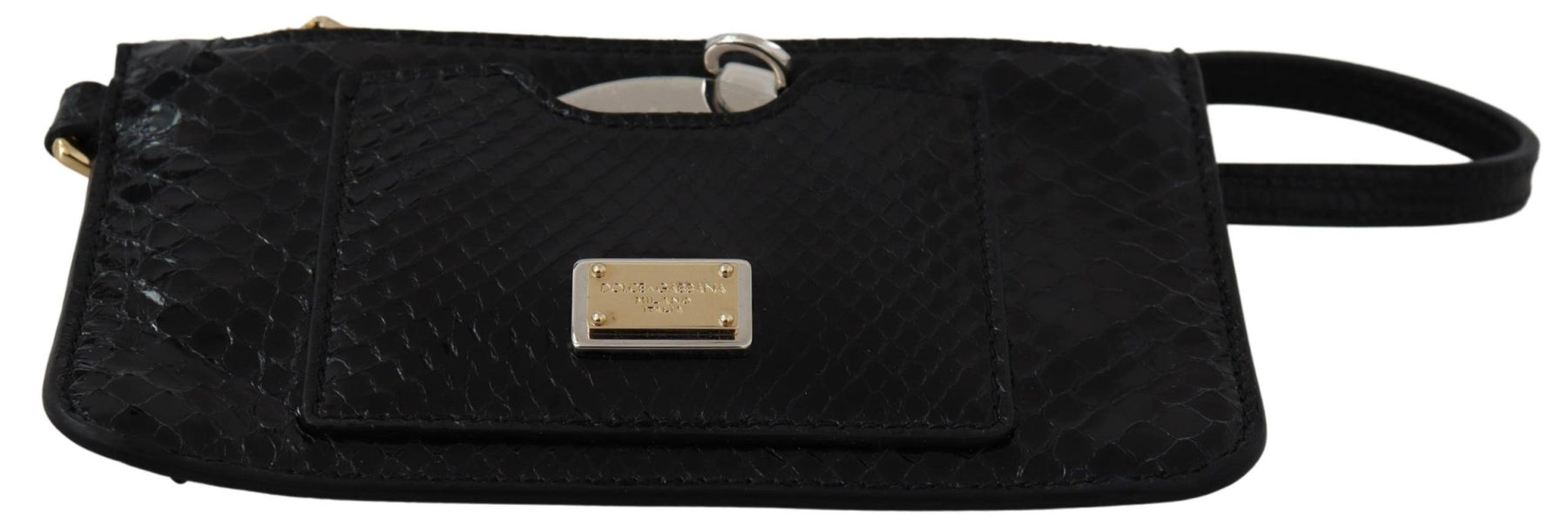 Dolce & Gabbana Black Leather Coin Purse Wristlet Mirror Agnese Wallet | Regal Royce