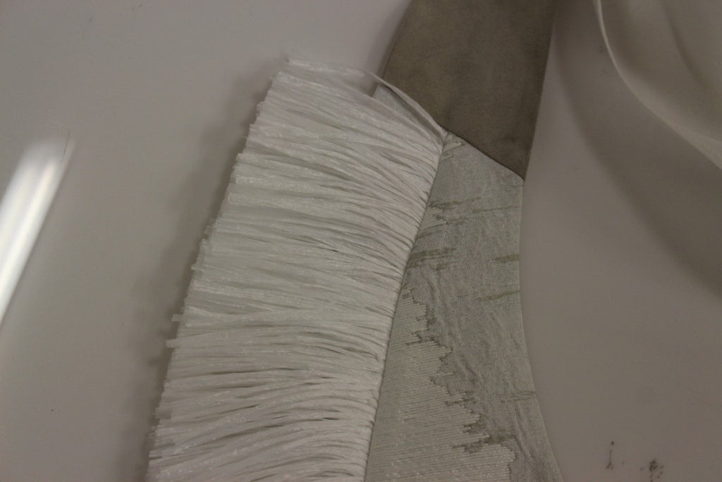 Arzu Kaprol White Lashes Open Back Vest Jacket