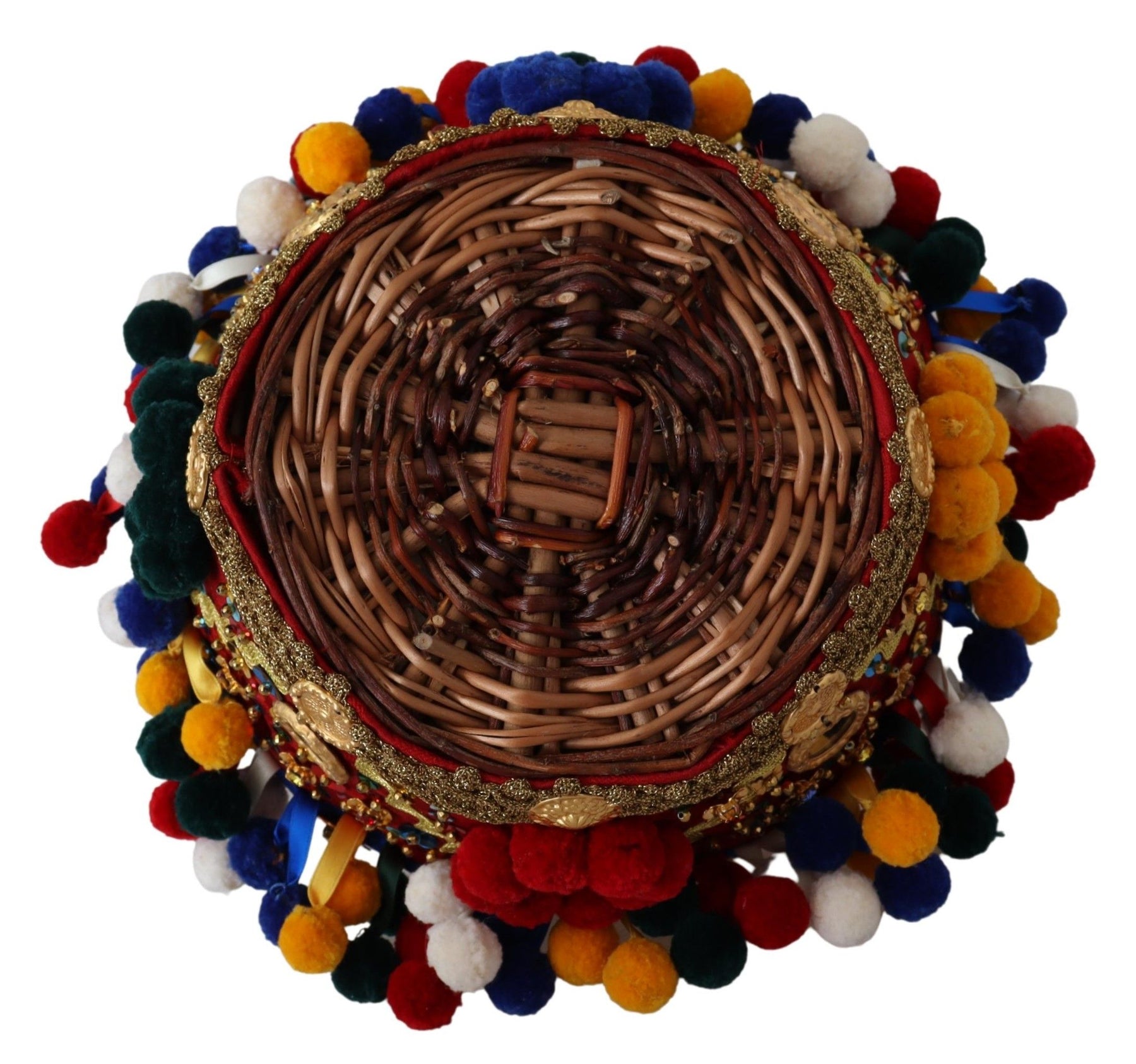 Dolce & Gabbana Multicolor Cotton Embellished Agnese Basket Tote Bag | Regal Royce