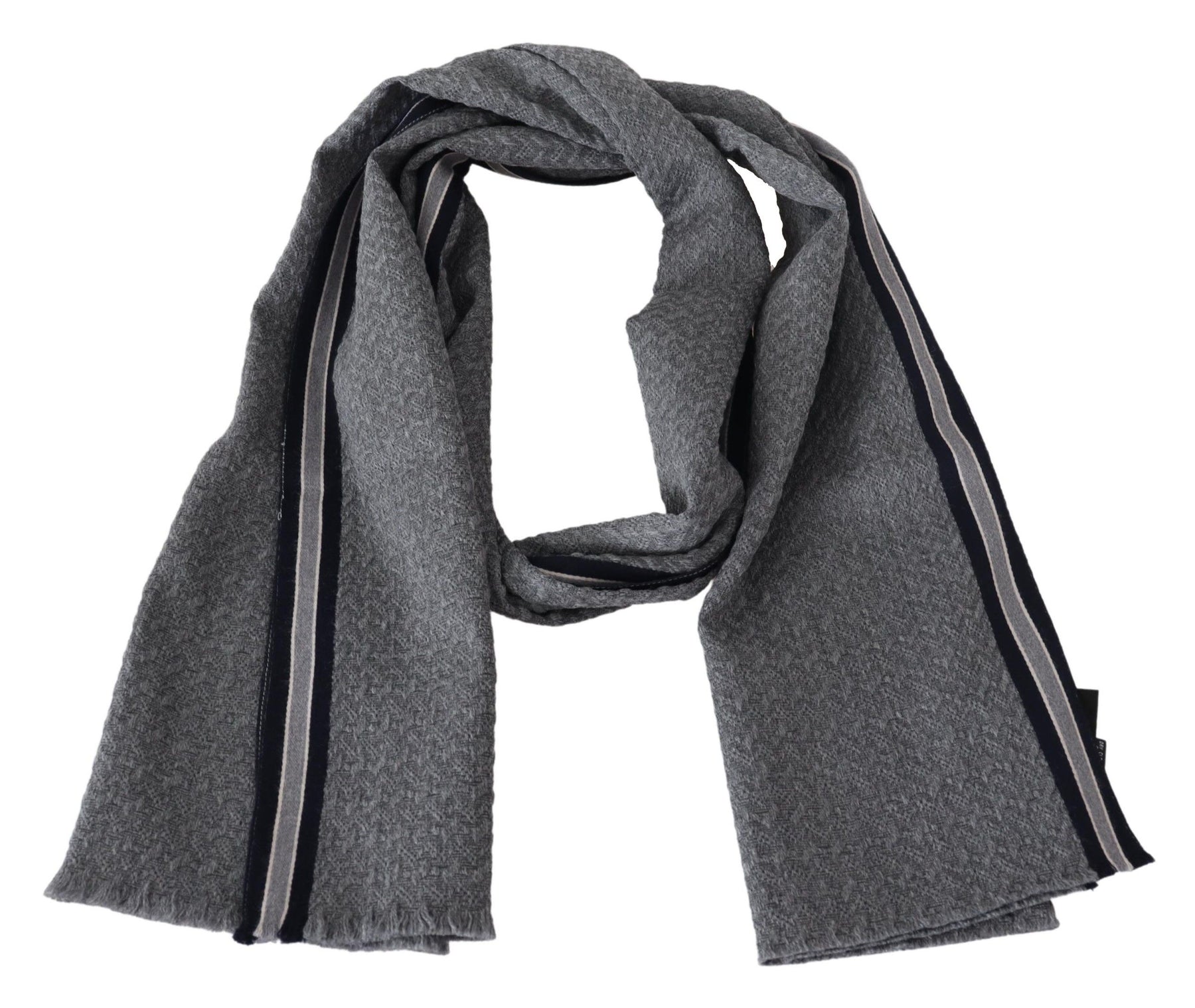 Missoni Gray Stripes Pattern 100% Wool Unisex Neck Wrap Scarf | Regal Royce