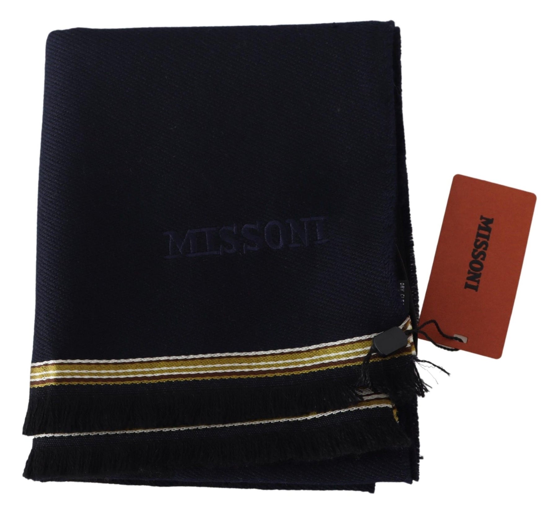 Missoni Black 100% Wool Unisex Neck Wrap Fringes Scarf | Regal Royce