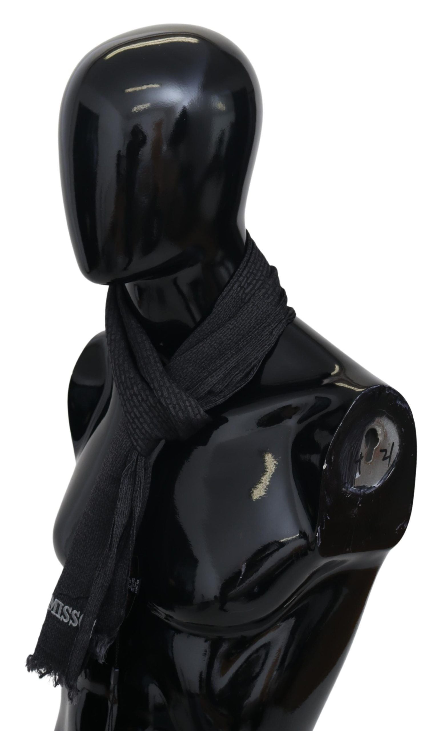 Missoni Black Wool Knit Unisex Neck Wrap Scarf | Regal Royce