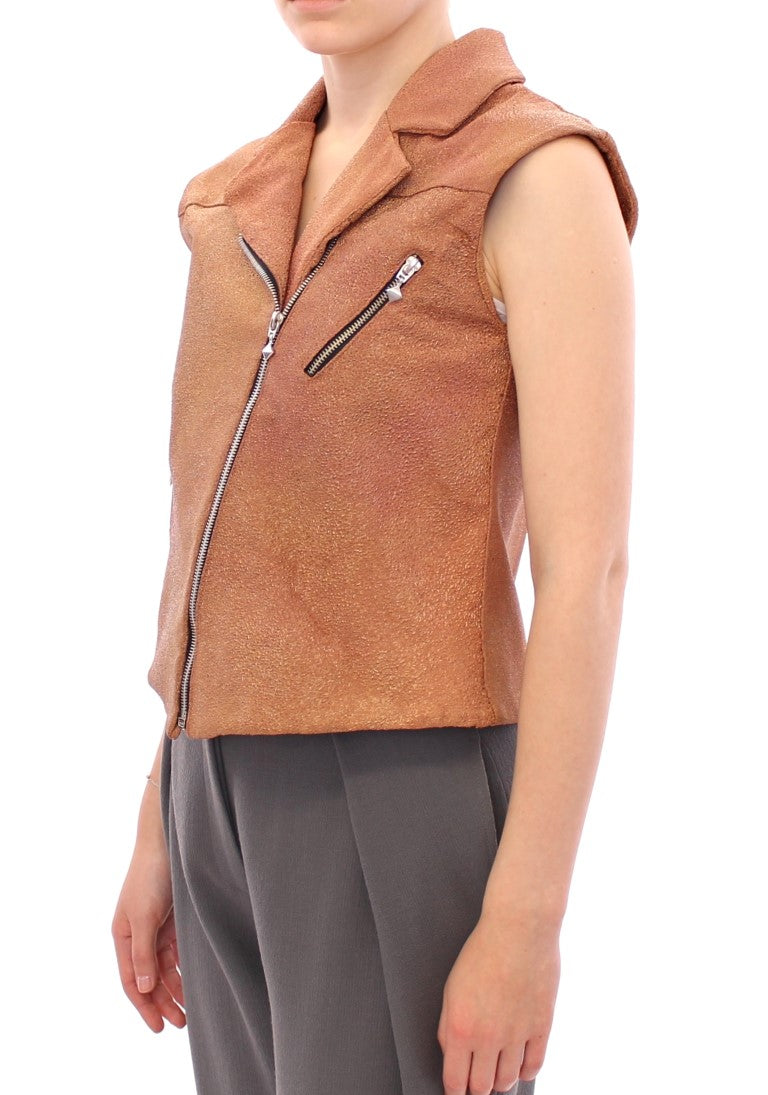 La Maison du Couturier Brown Leather Jacket Vest | Regal Royce