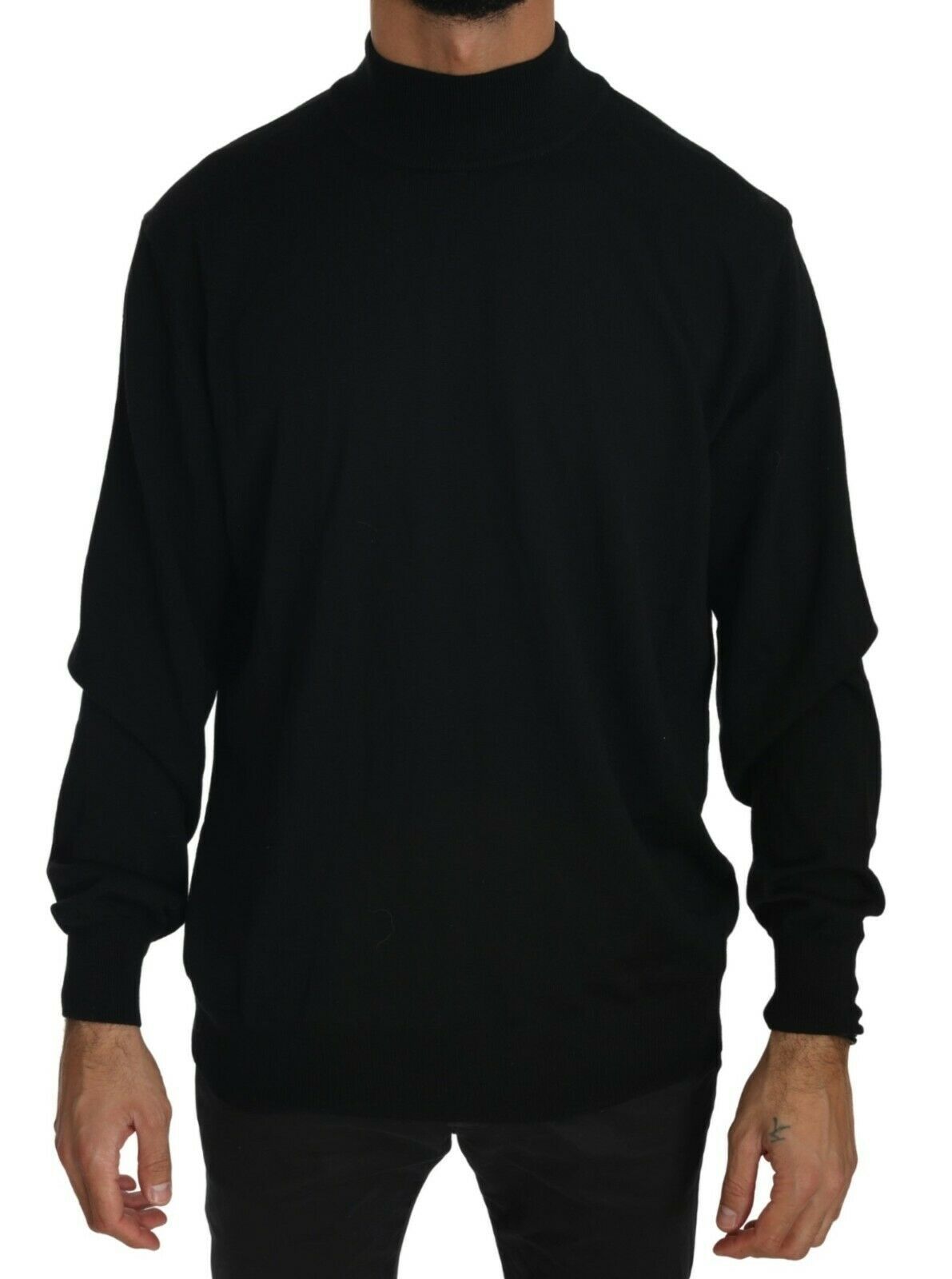 MILA SCHÖN Black Turtle Neck Pullover Top Virgin Wool Sweater | Regal Royce