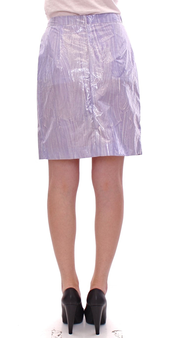 Licia Florio Purple Viscose Above-Knee Wrap Skirt | Regal Royce