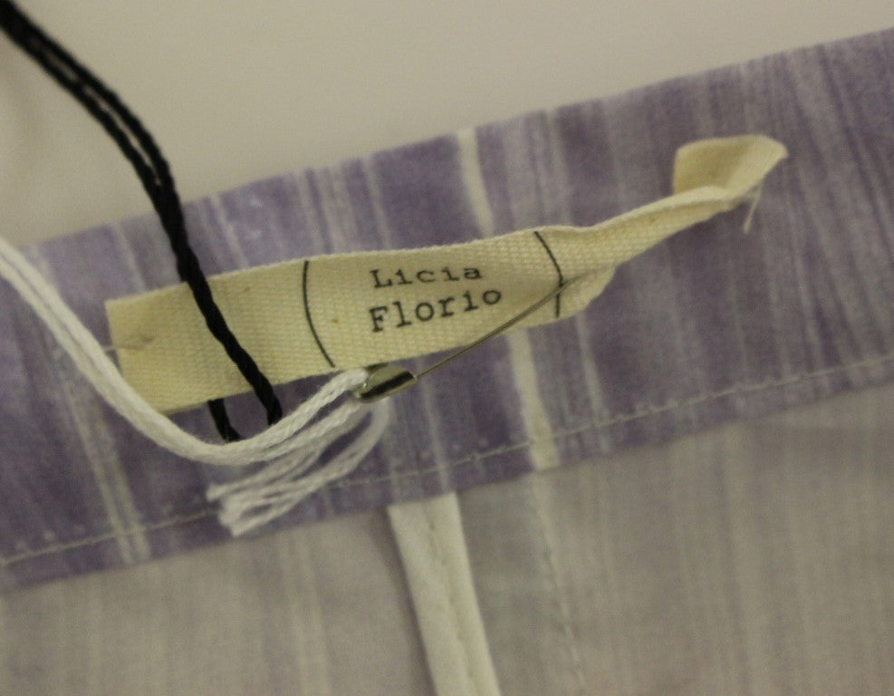 Licia Florio Purple Viscose Above-Knee Wrap Skirt | Regal Royce