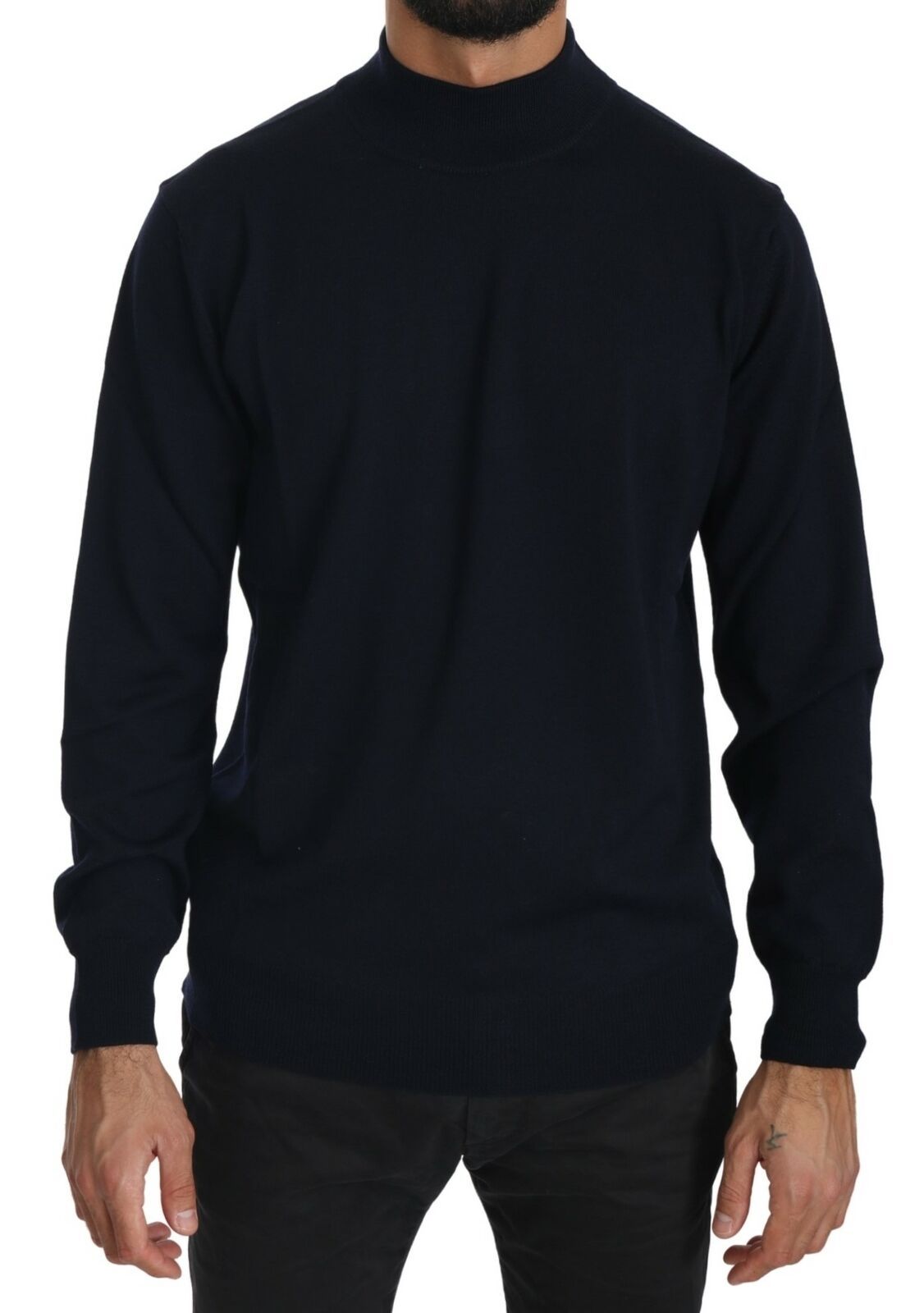 MILA SCHÖN Dark Blue Crewneck Pullover 100% Wool Sweater | Regal Royce