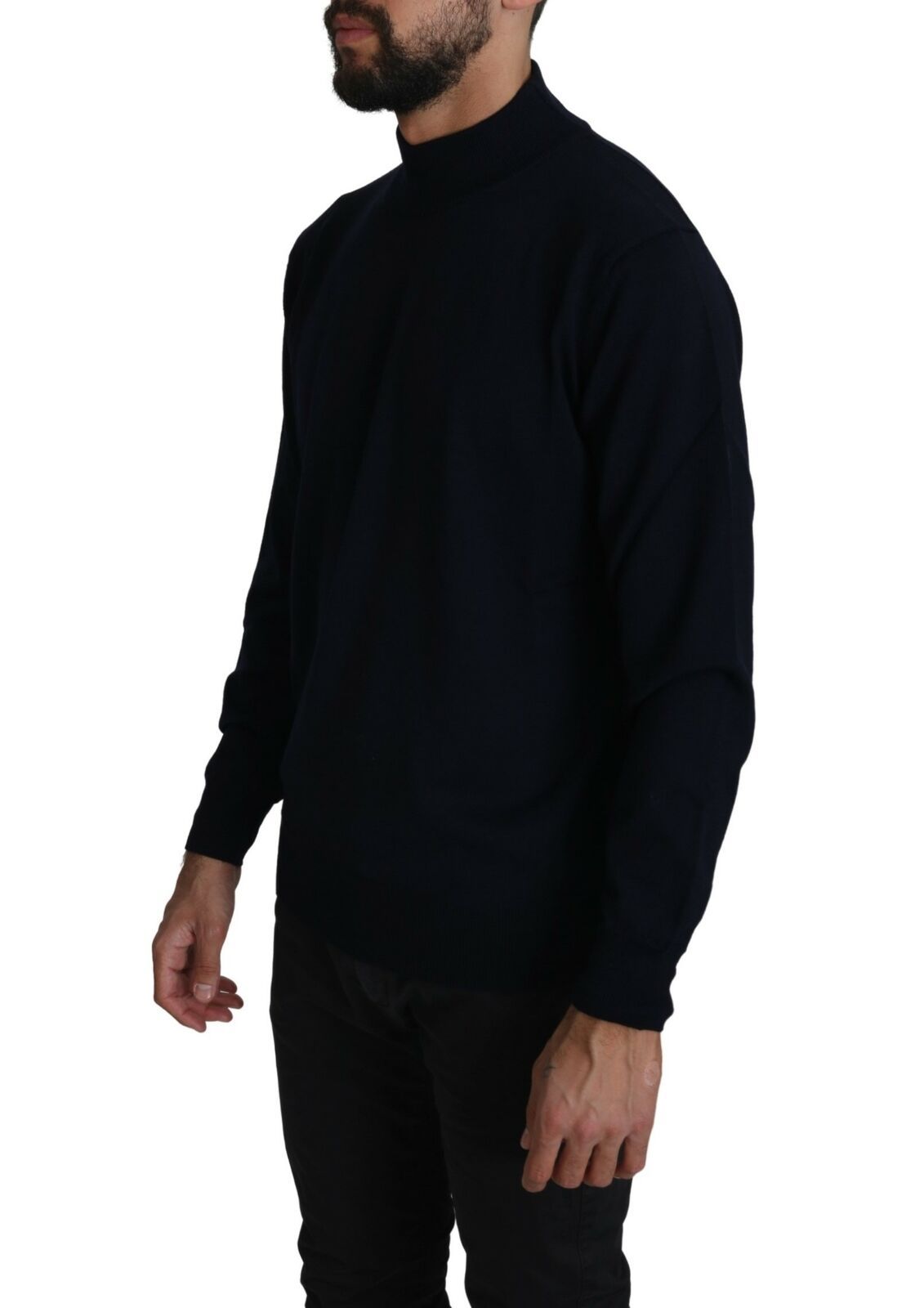 MILA SCHÖN Dark Blue Crewneck Pullover 100% Wool Sweater | Regal Royce