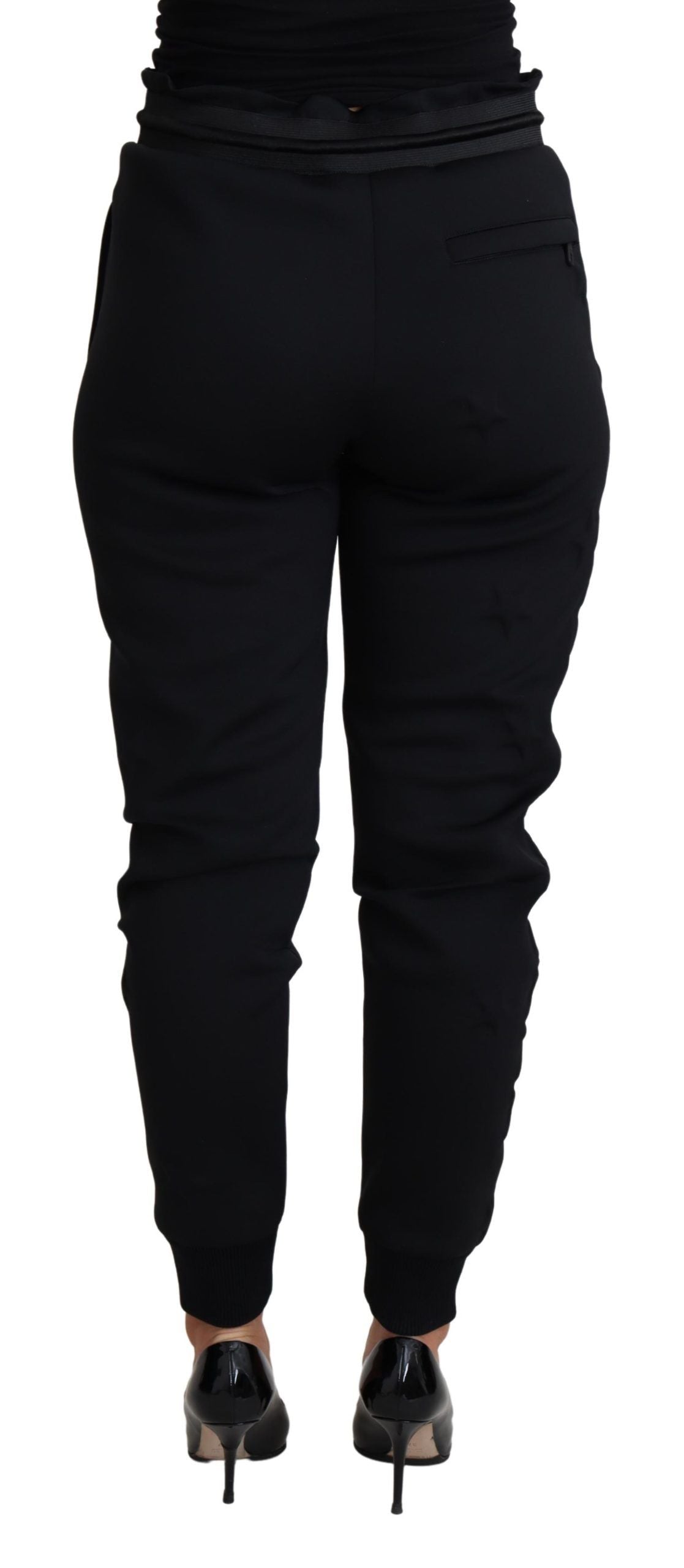 Dolce & Gabbana Black Polyester Neoprene Jogger Trouser Pants | Regal Royce