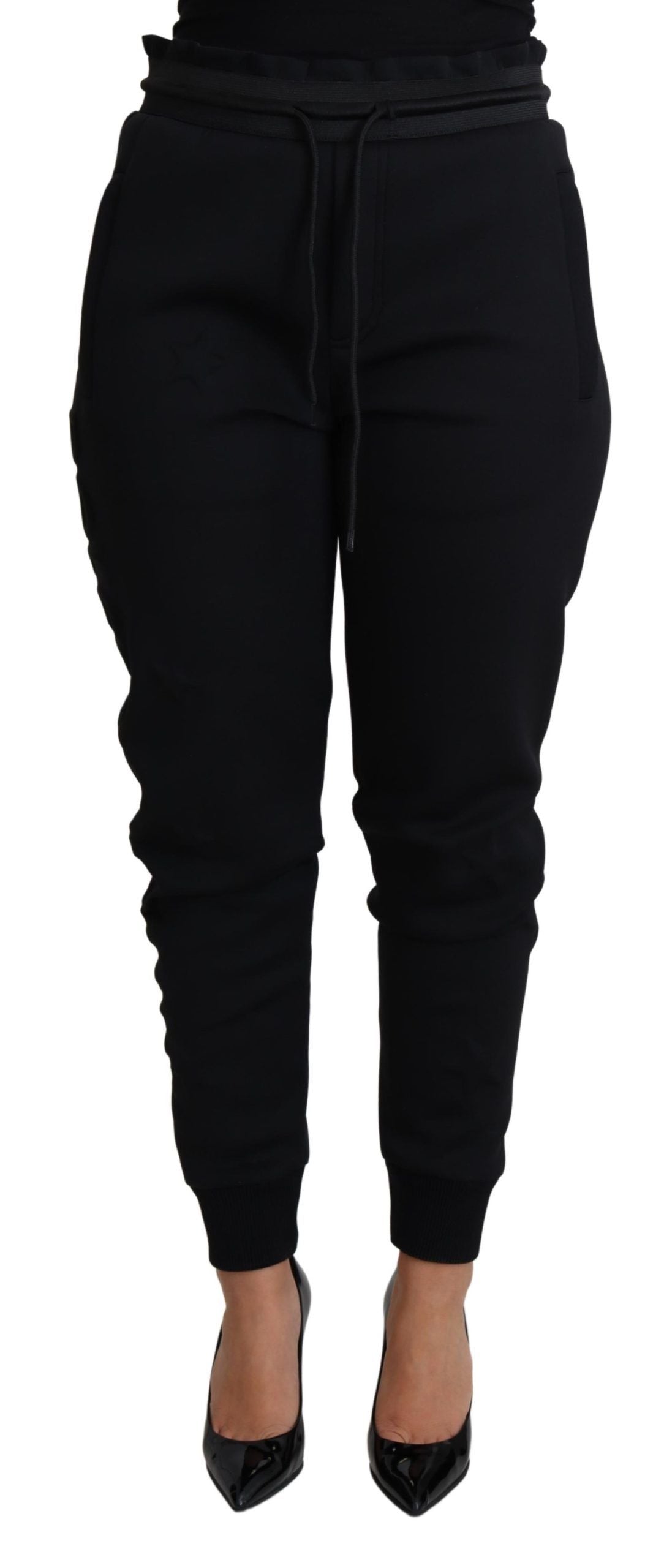 Dolce & Gabbana Black Polyester Neoprene Jogger Trouser Pants | Regal Royce