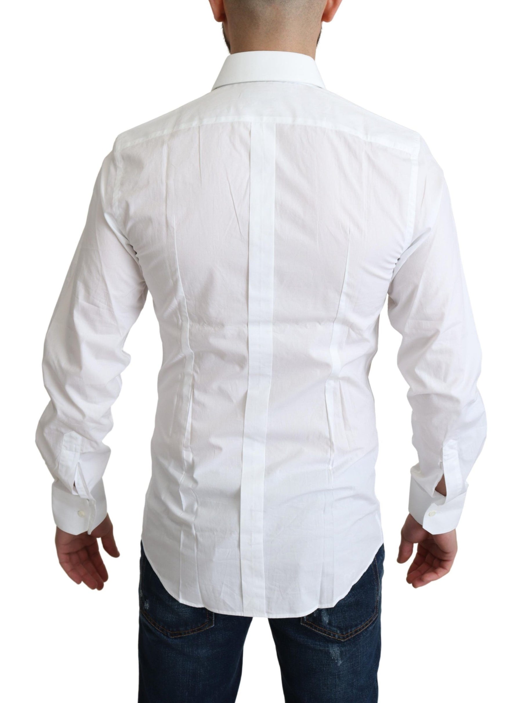 Dolce & Gabbana White Pure Cotton Men Dress Formal Shirt | Regal Royce