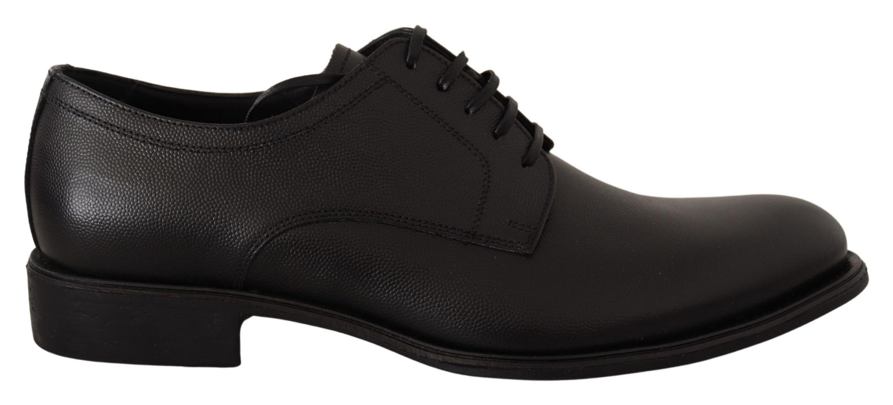 Dolce & Gabbana Black Leather Lace Up Mens Formal Derby Shoes | Regal Royce