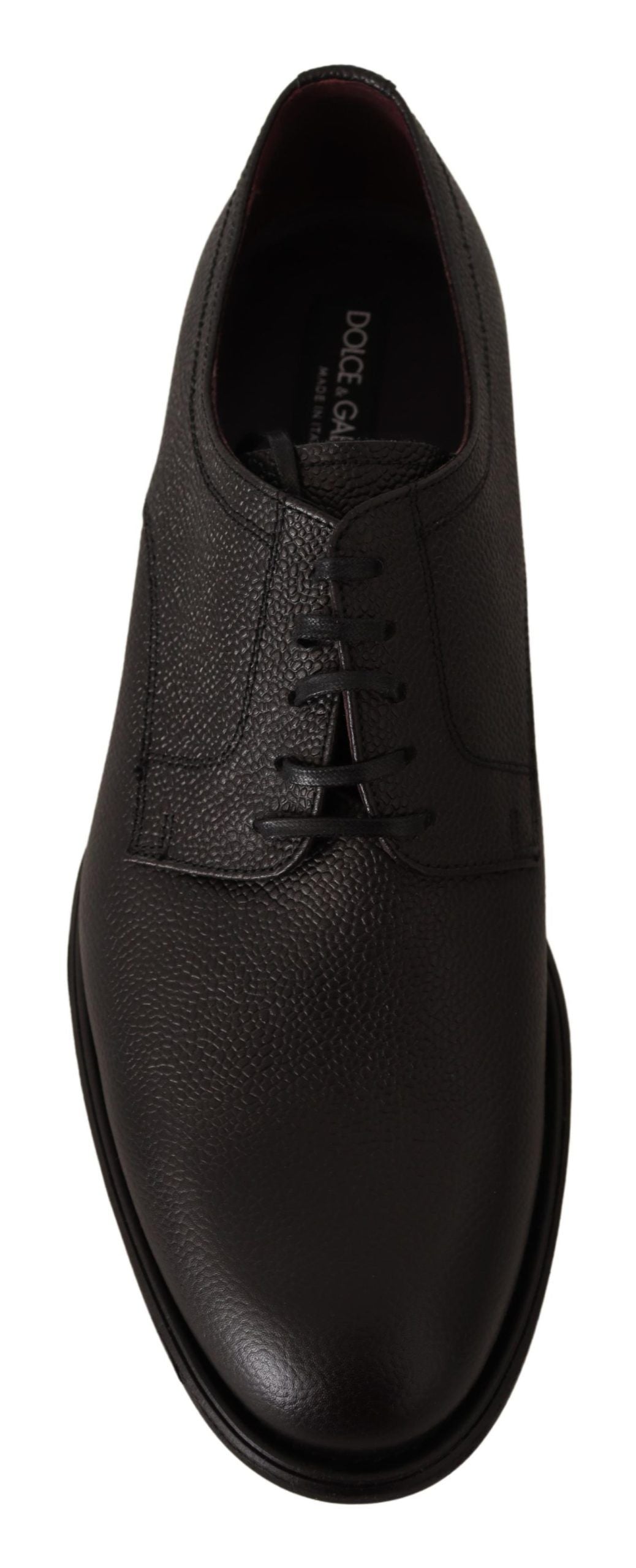 Dolce & Gabbana Black Leather Lace Up Mens Formal Derby Shoes | Regal Royce