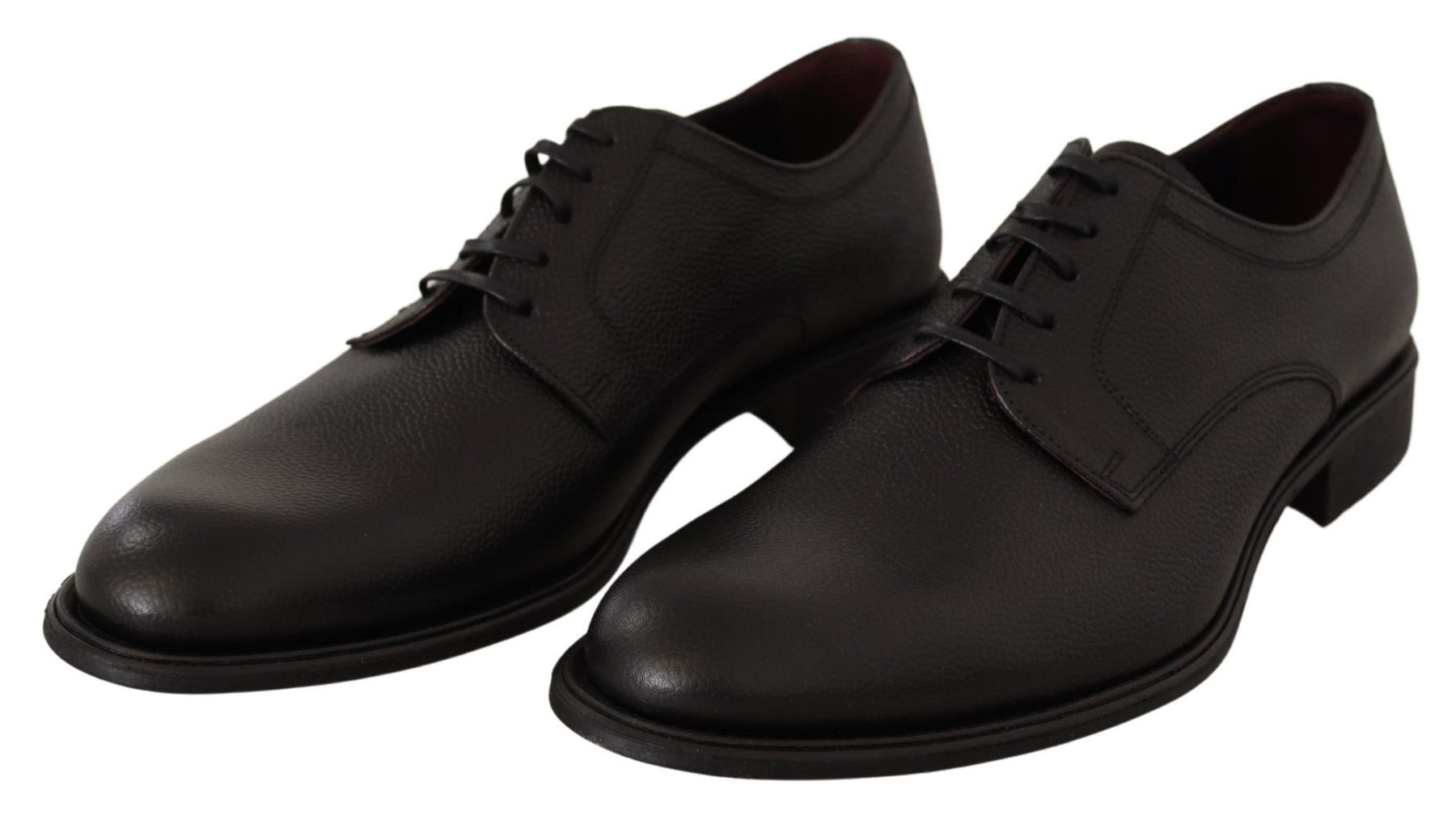 Dolce & Gabbana Black Leather Lace Up Mens Formal Derby Shoes | Regal Royce