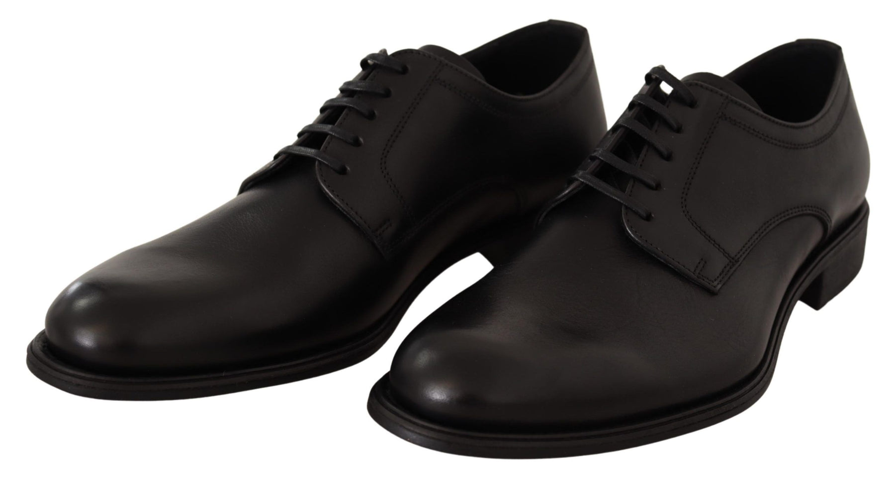 Dolce & Gabbana Black Leather Lace Up Mens Formal Derby Shoes | Regal Royce
