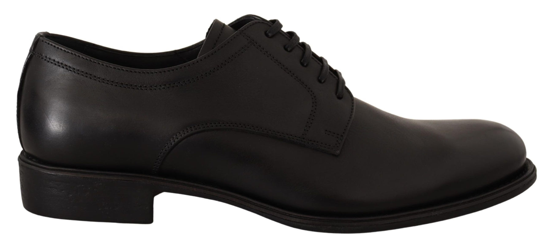 Dolce & Gabbana Black Leather Lace Up Mens Formal Derby Shoes | Regal Royce