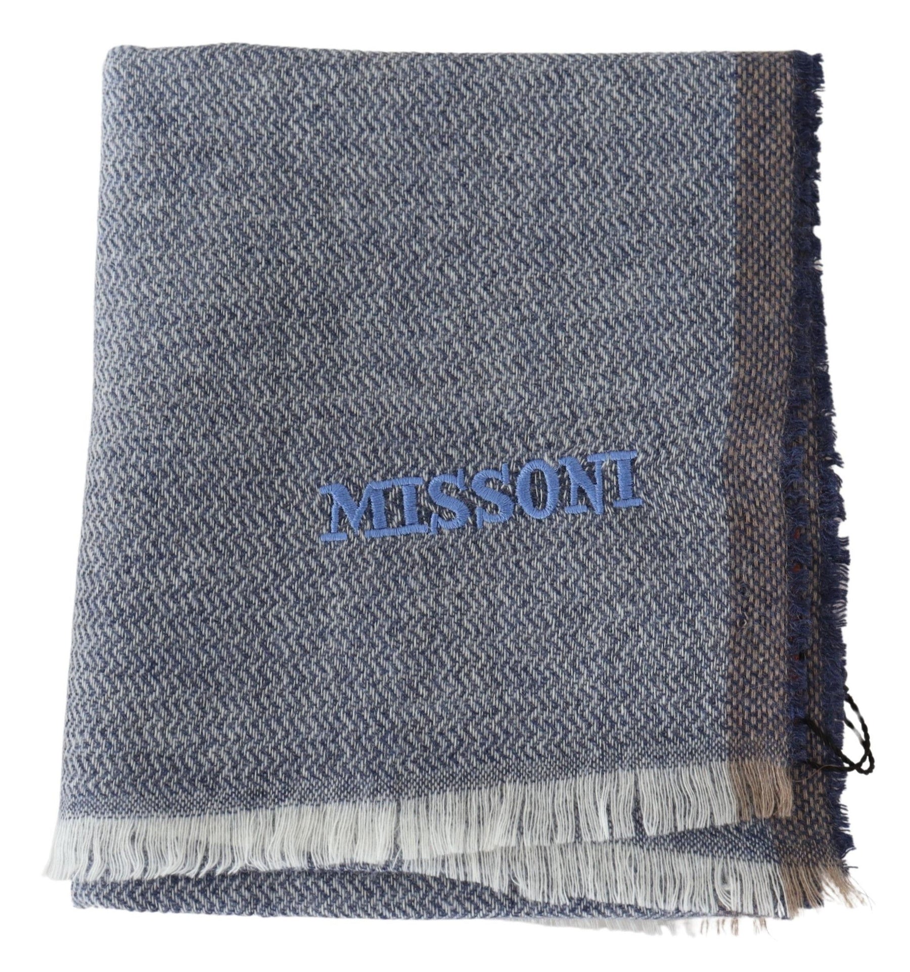 Missoni Gray Striped Wool Unisex Neck Wrap Fringes Scarf | Regal Royce