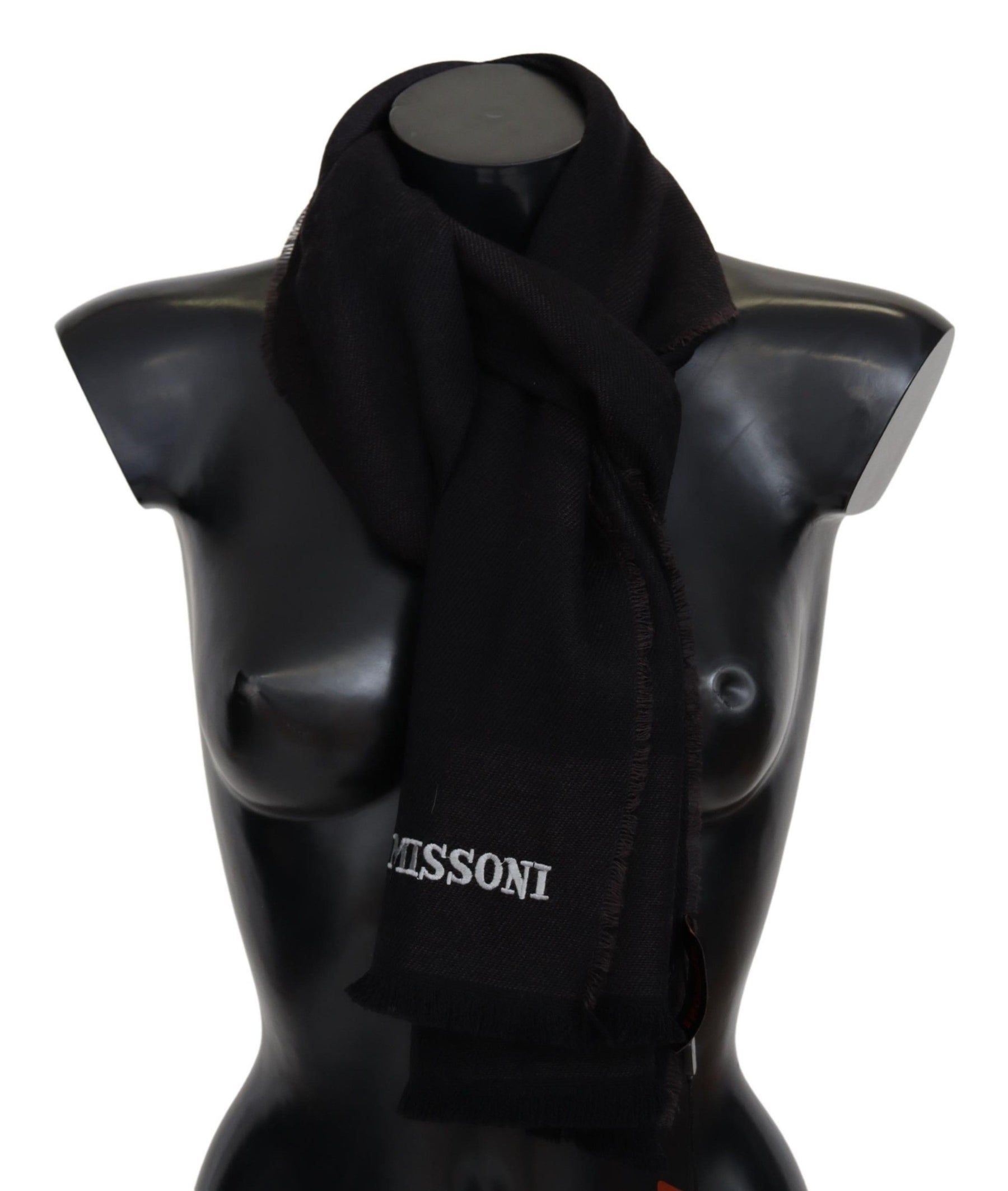 Missoni Black 100% Wool Unisex Neck Wrap Scarf | Regal Royce