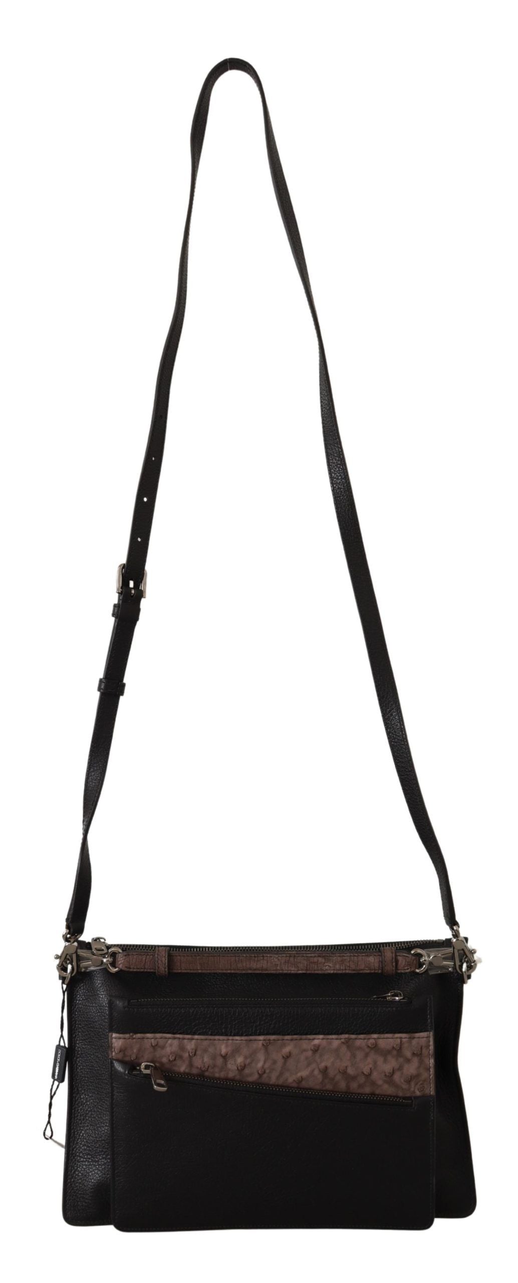 Dolce & Gabbana Black Exotic Leather Shoulder Sling Alta Sartoria Bag | Regal Royce