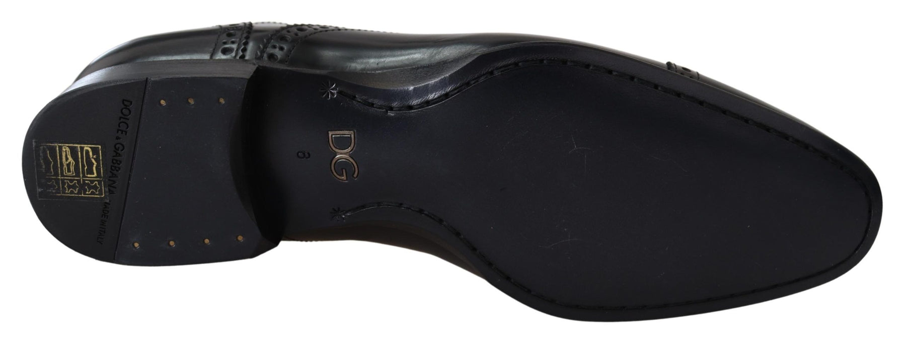 Dolce & Gabbana Black Leather Men Derby Formal Loafers Shoes | Regal Royce