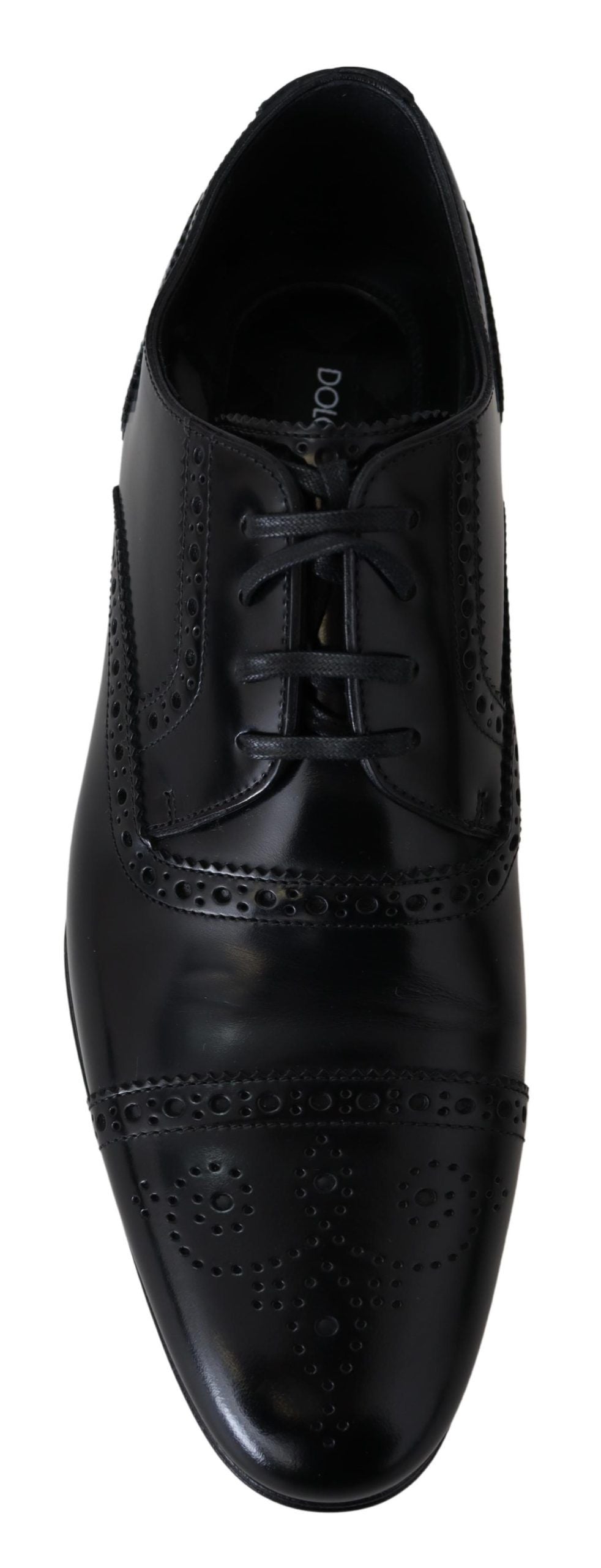 Dolce & Gabbana Black Leather Men Derby Formal Loafers Shoes | Regal Royce