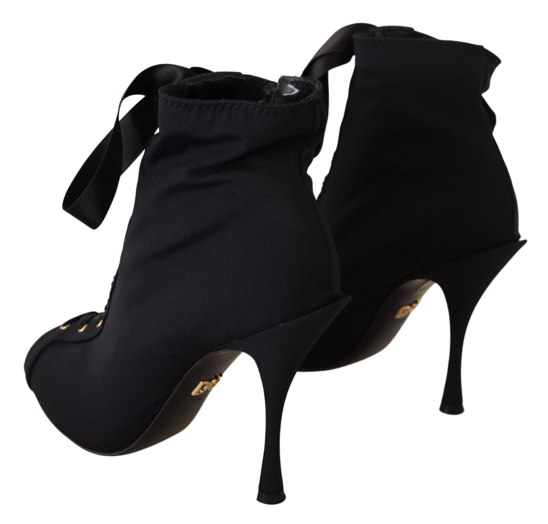 Dolce & Gabbana Black Stretch Short Ankle Boots Shoes | Regal Royce