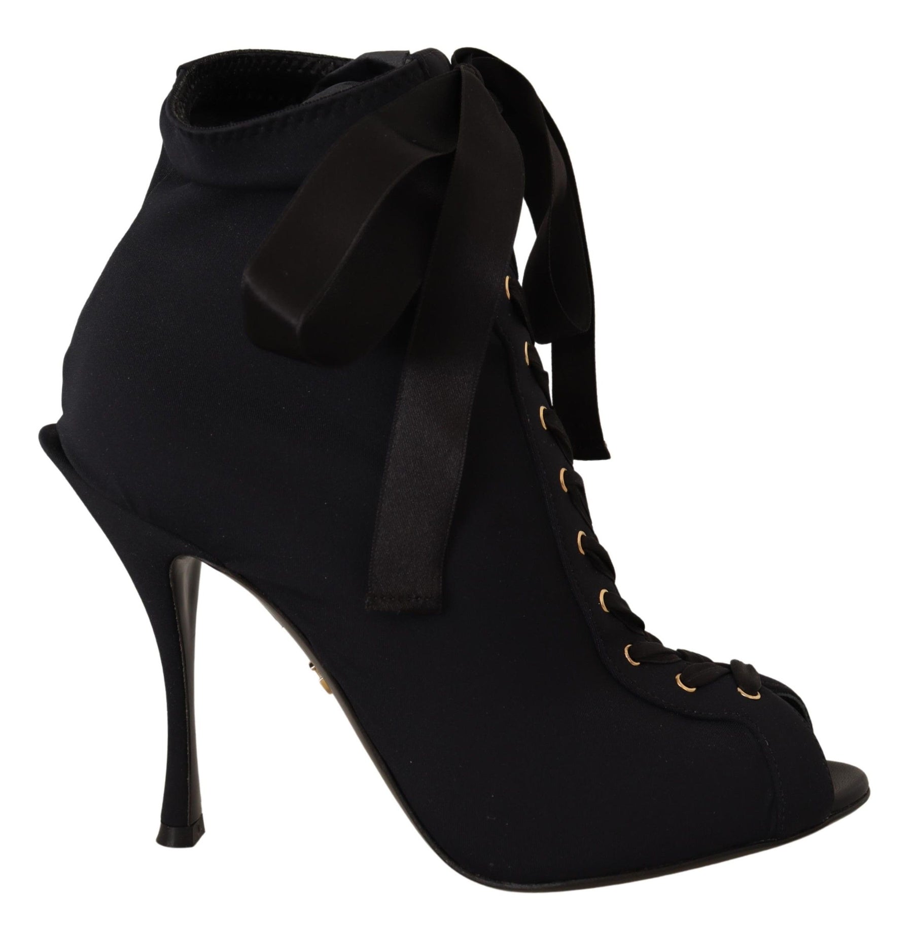 Dolce & Gabbana Black Stretch Short Ankle Boots Shoes | Regal Royce