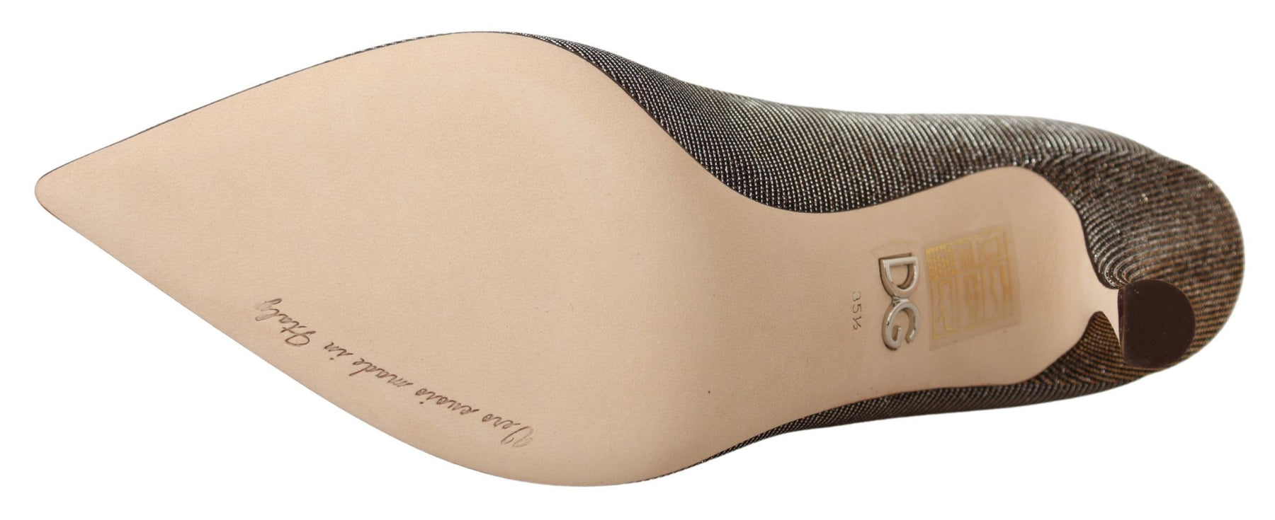 Dolce & Gabbana Gold Silver Fabric Heels Pumps Shoes | Regal Royce