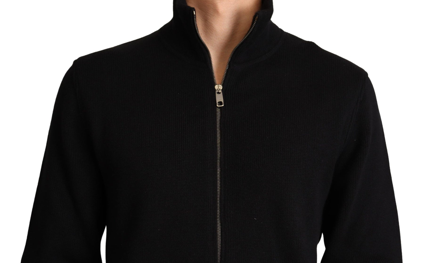 Dolce & Gabbana Black Cashmere Zipper Mens Sweater | Regal Royce