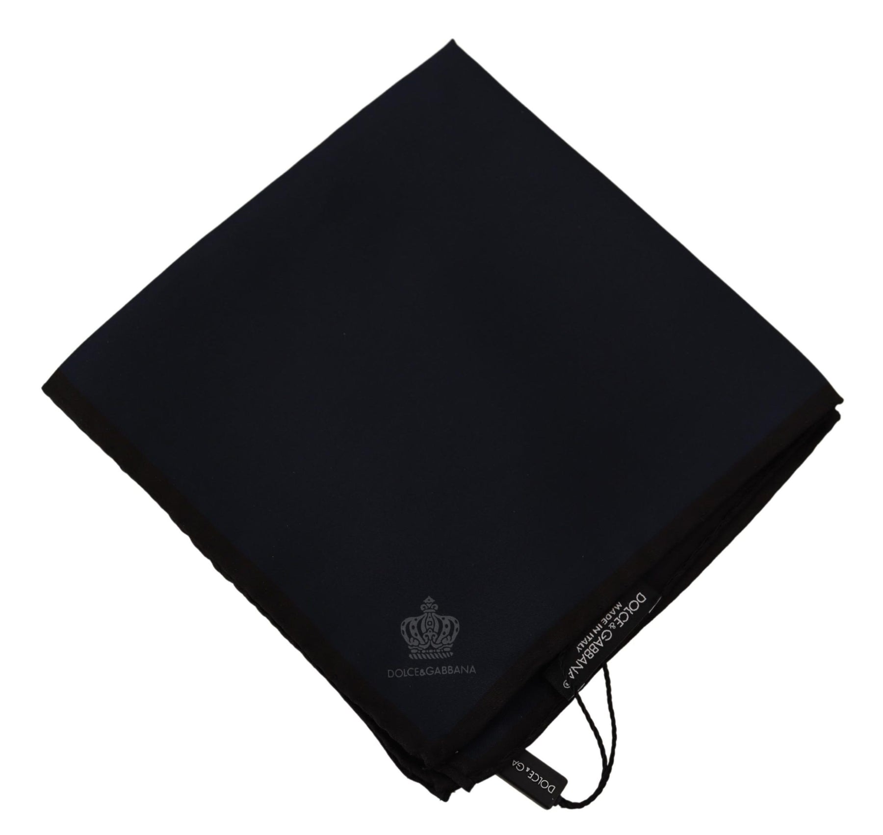 Dolce & Gabbana Black Square Handkerchief 100% Silk Scarf | Regal Royce