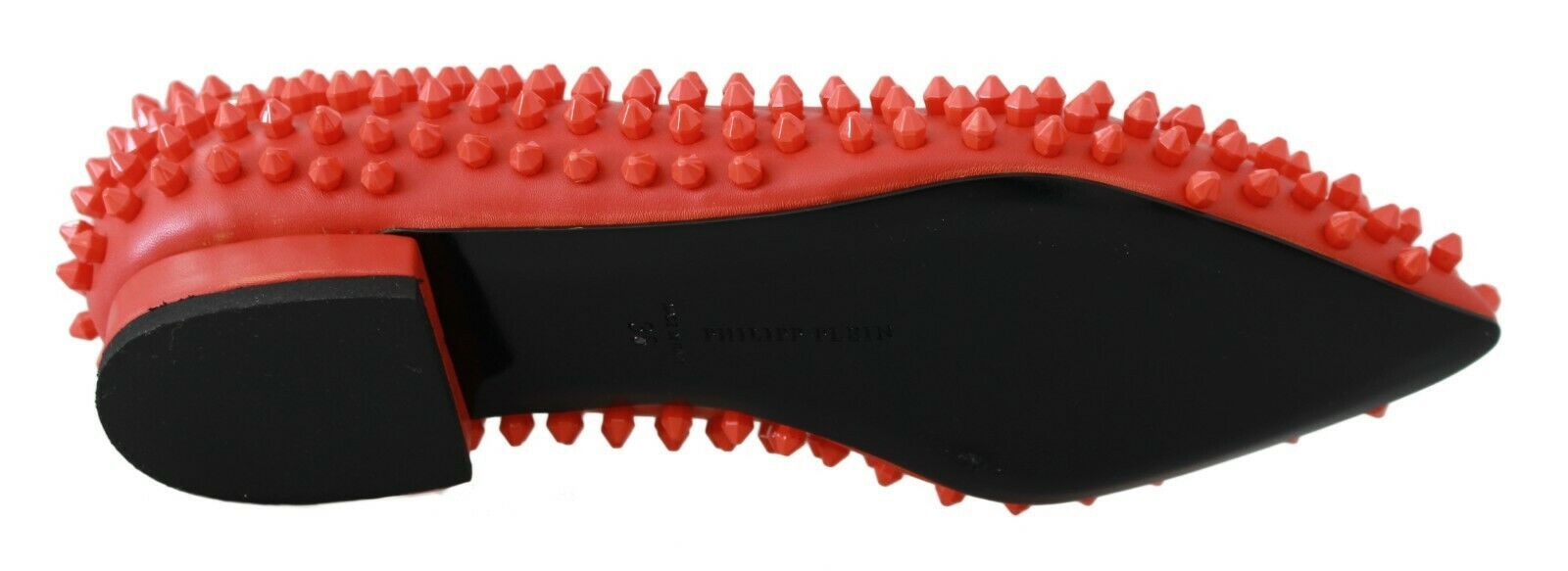 Philipp Plein Orange Leather Ballerina WHAT I DO Flats Shoes | Regal Royce