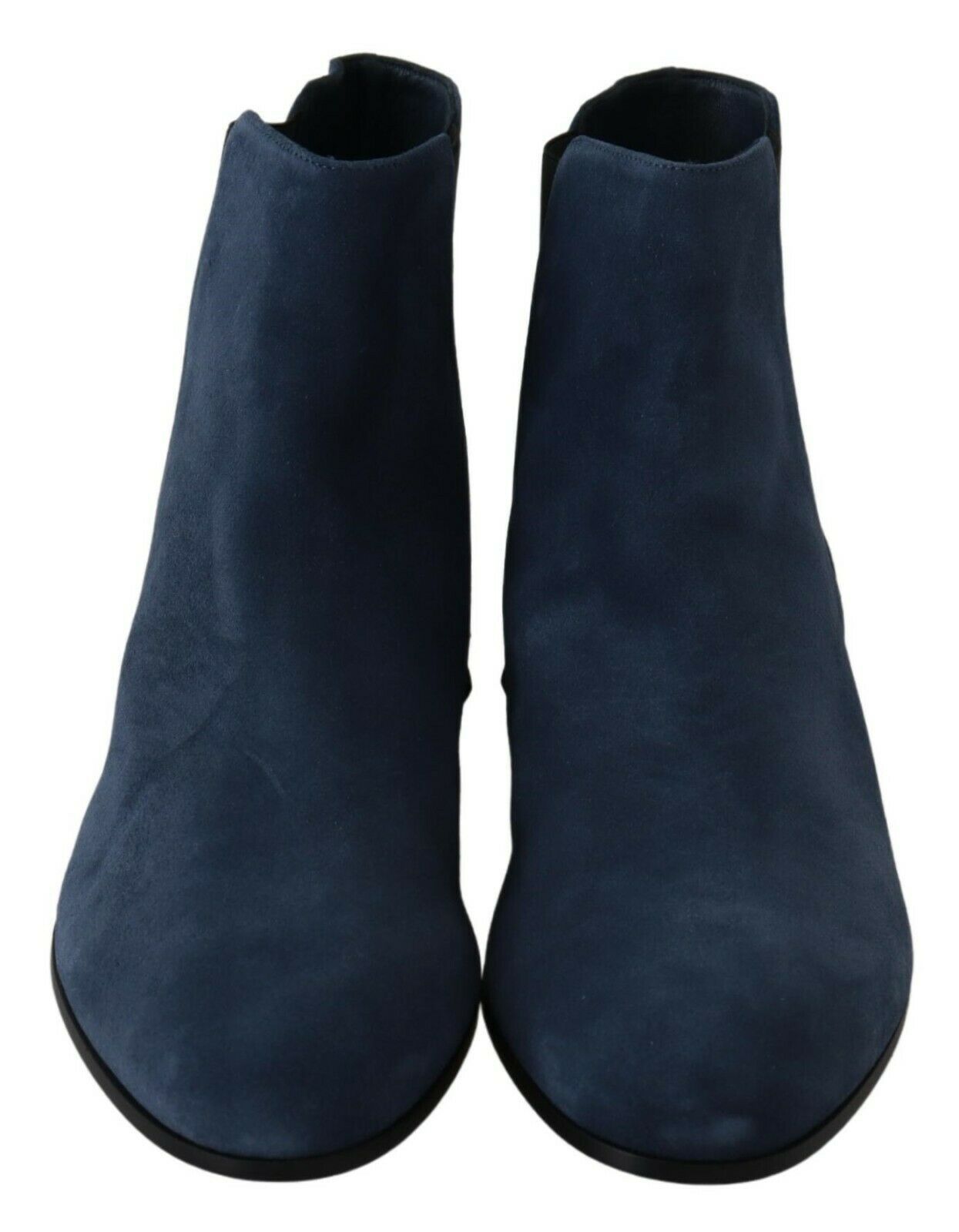 Dolce & Gabbana Blue Suede Embellished Studded Boots Shoes | Regal Royce
