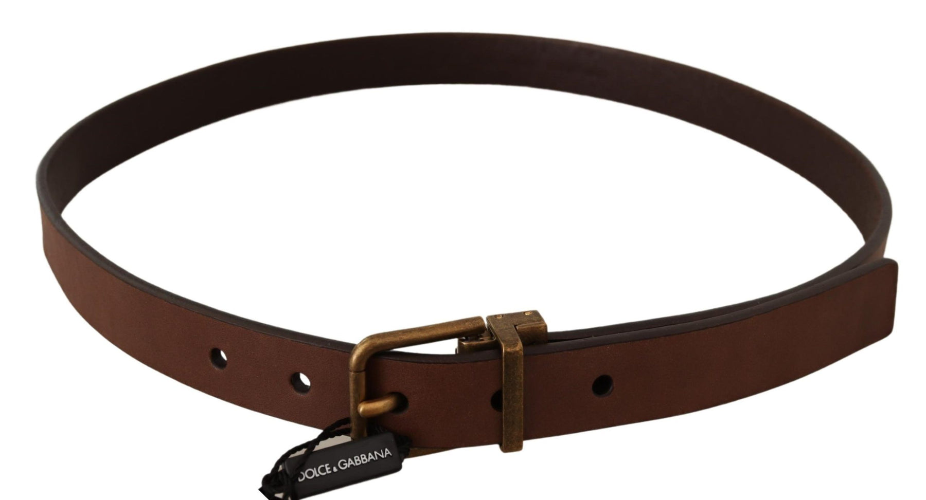 Dolce & Gabbana Brown Leather Rustic Buckle Cintura Belt | Regal Royce