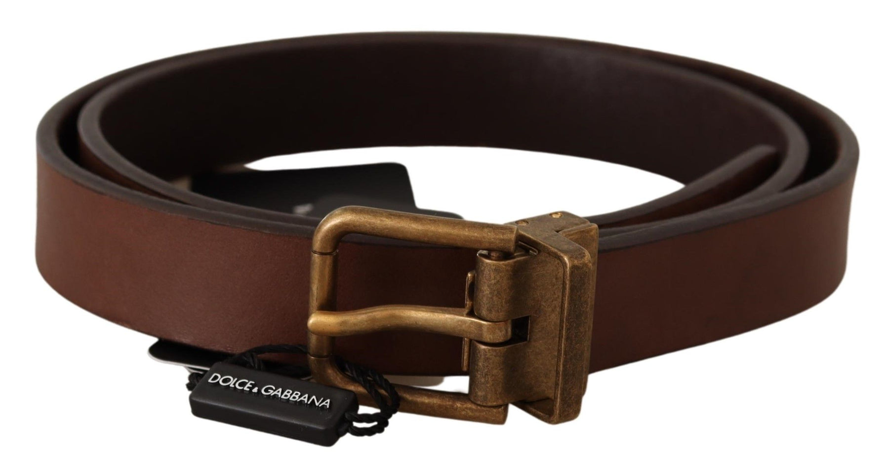 Dolce & Gabbana Brown Leather Rustic Buckle Cintura Belt | Regal Royce