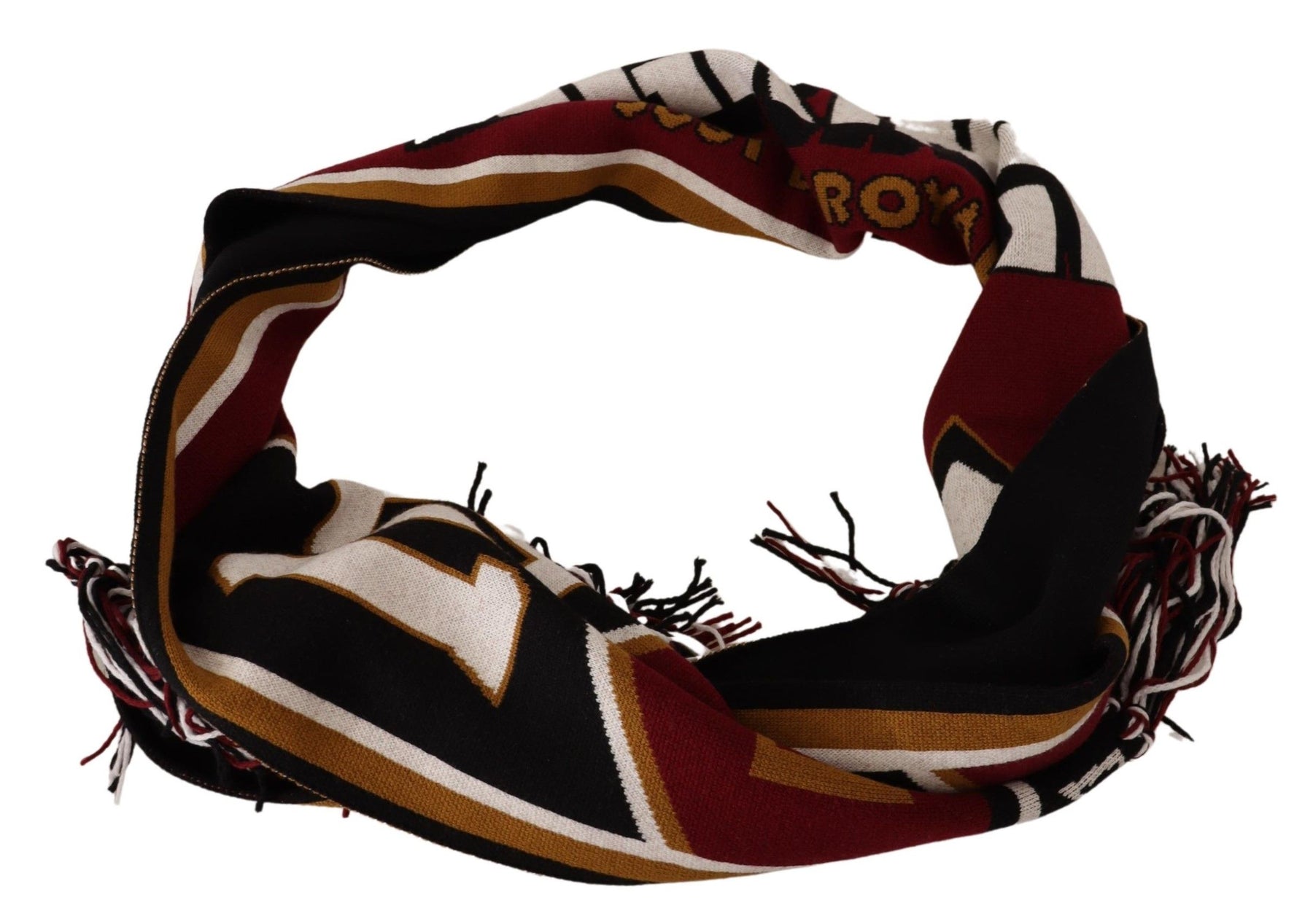 Dolce & Gabbana Multicolor Wool Knit DG King Shawl Wrap Scarf | Regal Royce