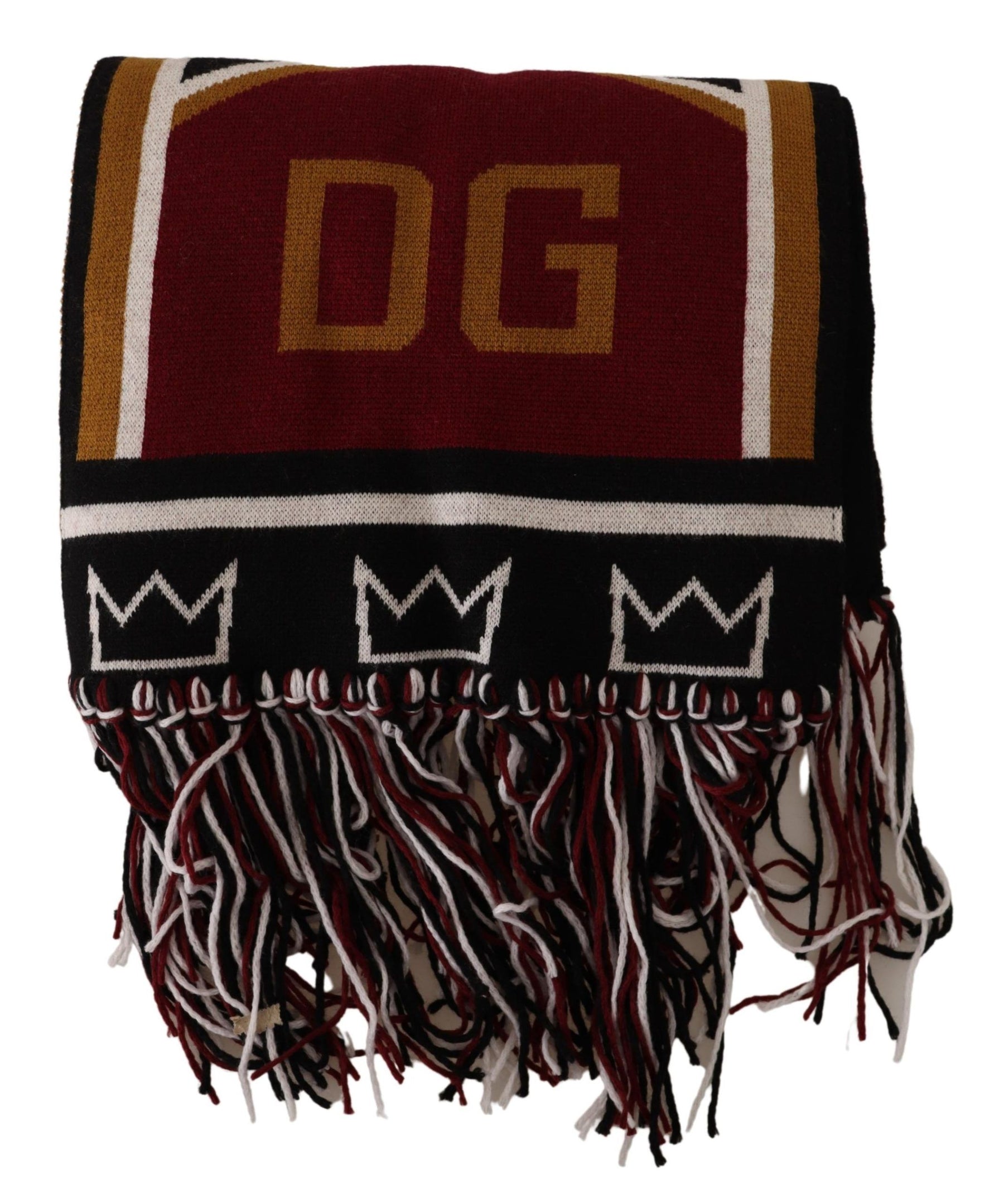 Dolce & Gabbana Multicolor Wool Knit DG King Shawl Wrap Scarf | Regal Royce