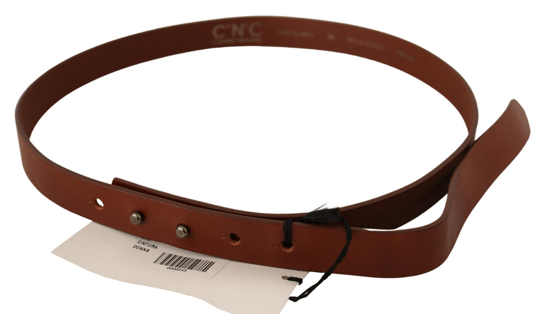 Costume National Brown Leather Silver Fastening Belt | Regal Royce