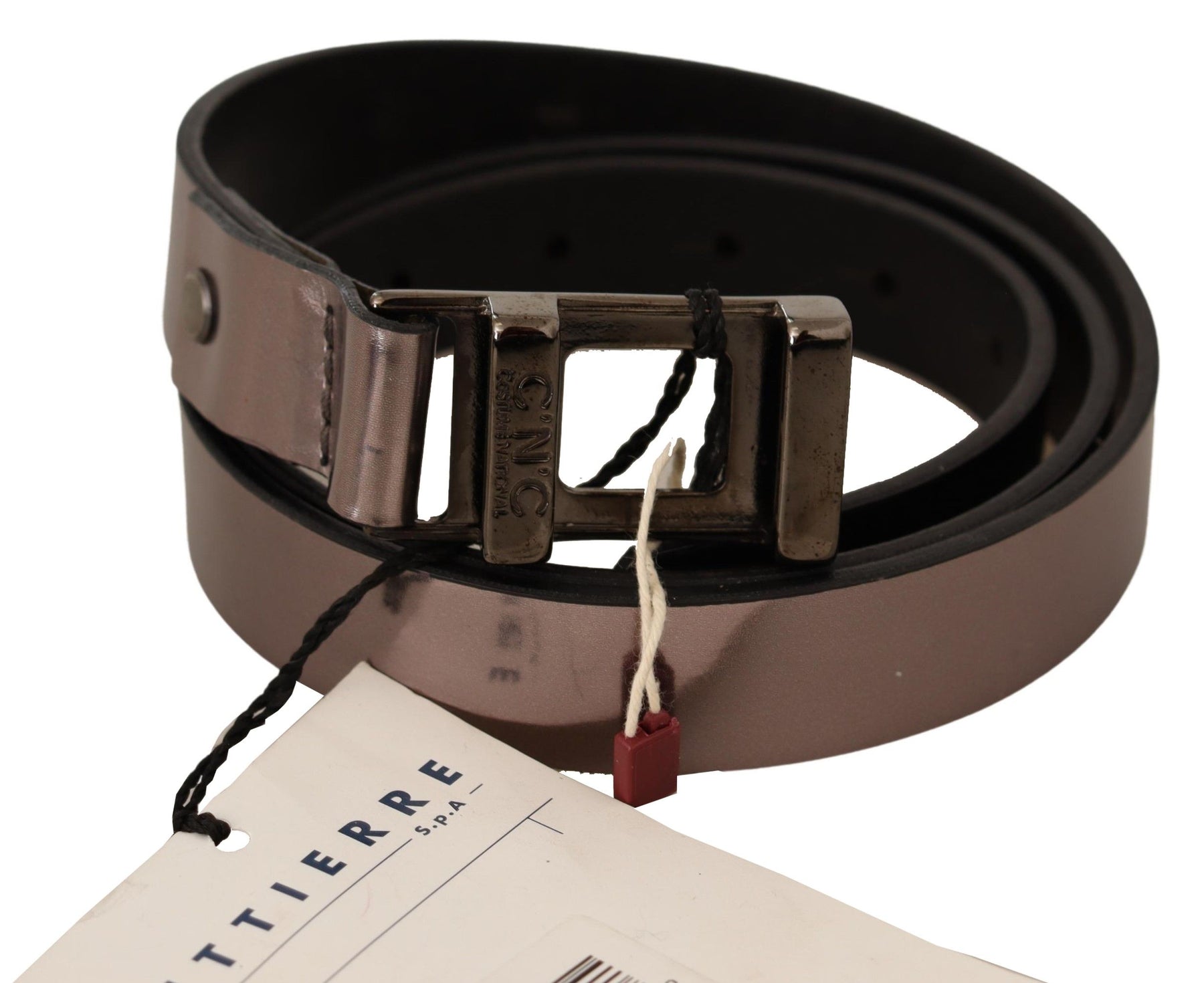 Costume National Pink Metallic Leather Buckle Belt | Regal Royce