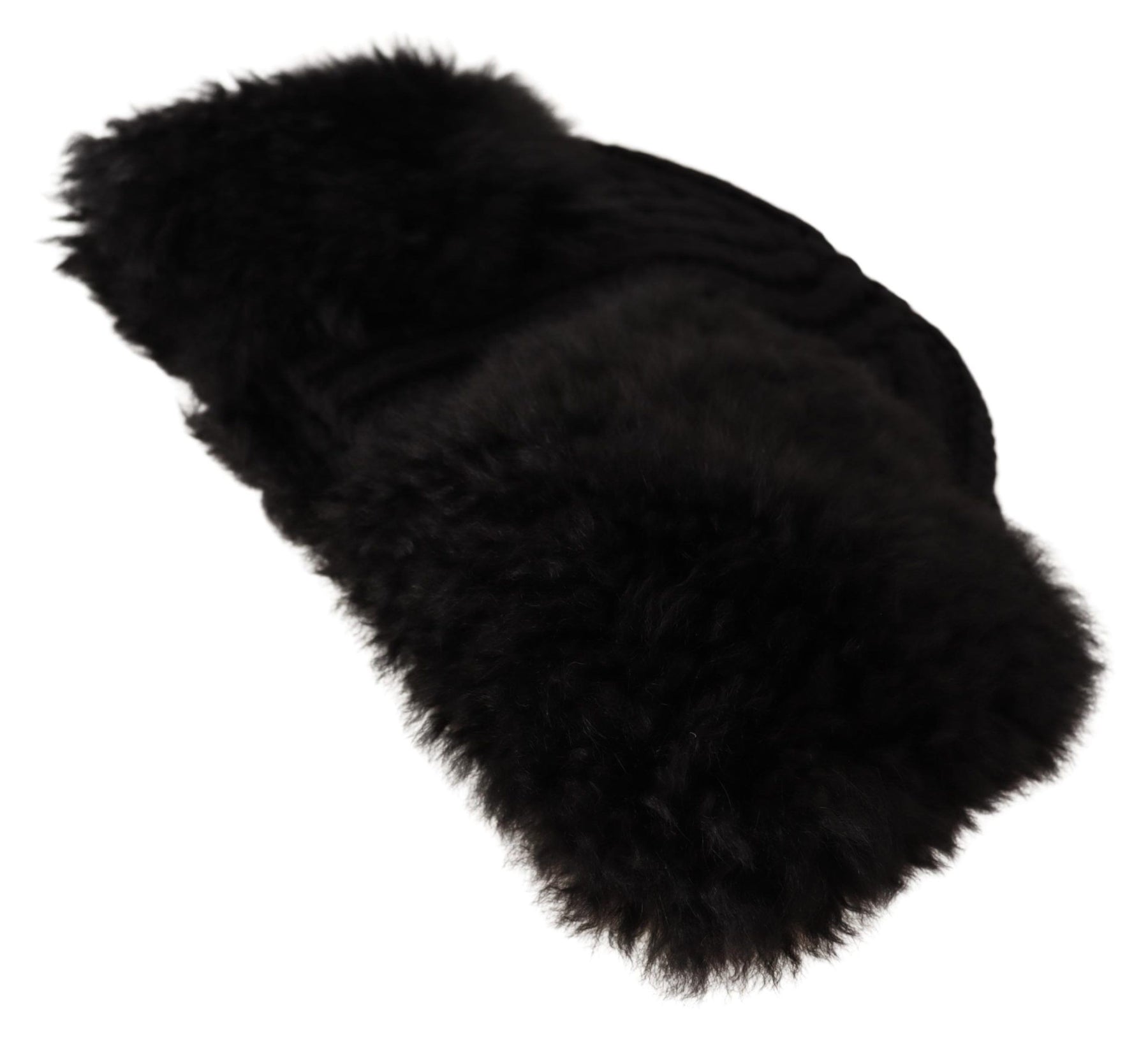 Dolce & Gabbana Black Cashmere Fur Women Beanie Women Hat | Regal Royce
