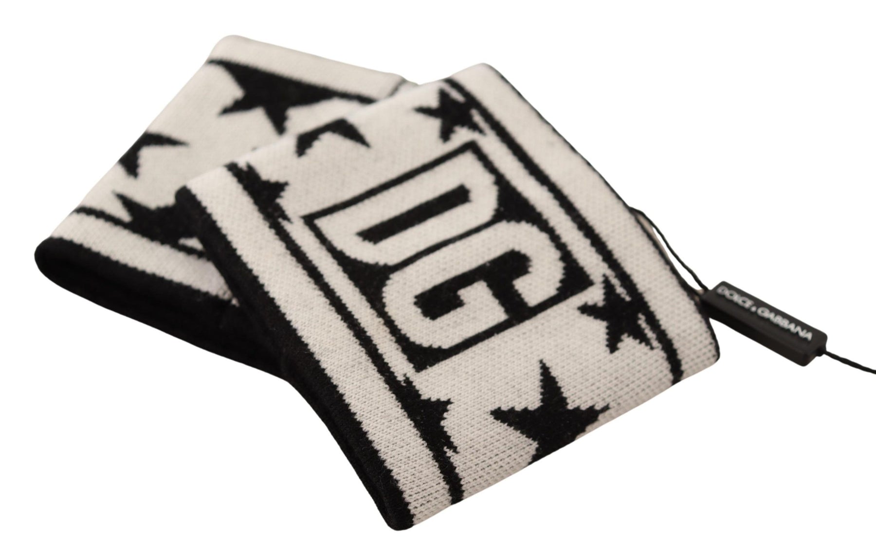 Dolce & Gabbana White Black Wool Logo #DGMILLENNIALS Wristband | Regal Royce