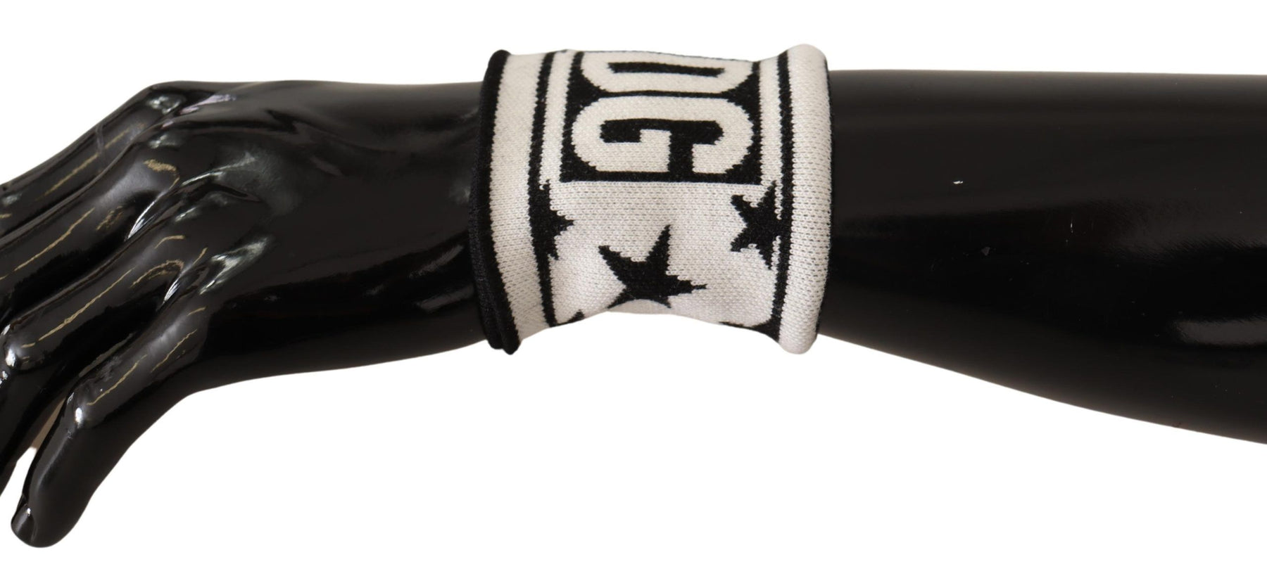 Dolce & Gabbana White Black Wool Logo #DGMILLENNIALS Wristband | Regal Royce