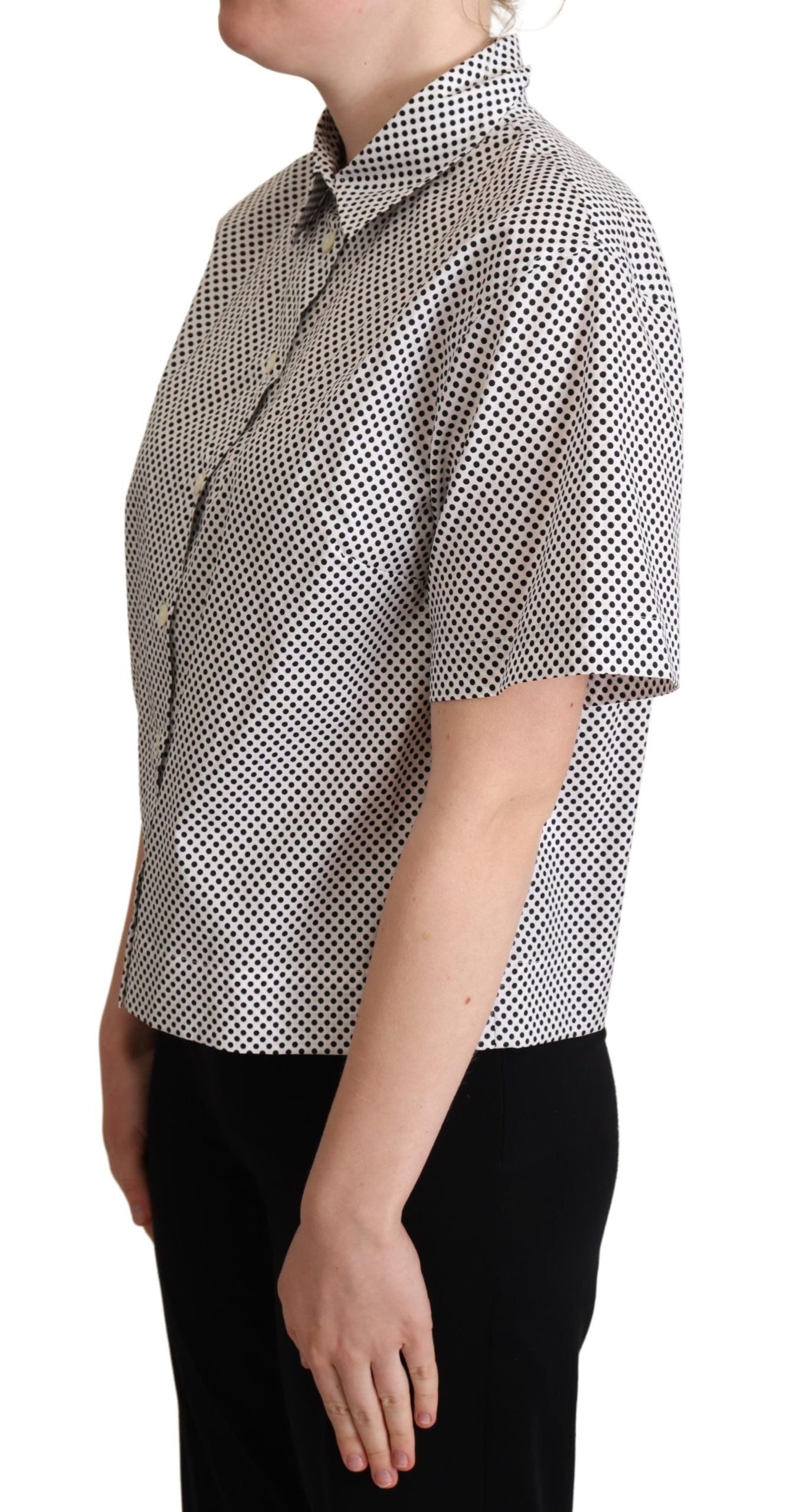 Dolce & Gabbana Black Polka Dot Collared Shirt White | Regal Royce