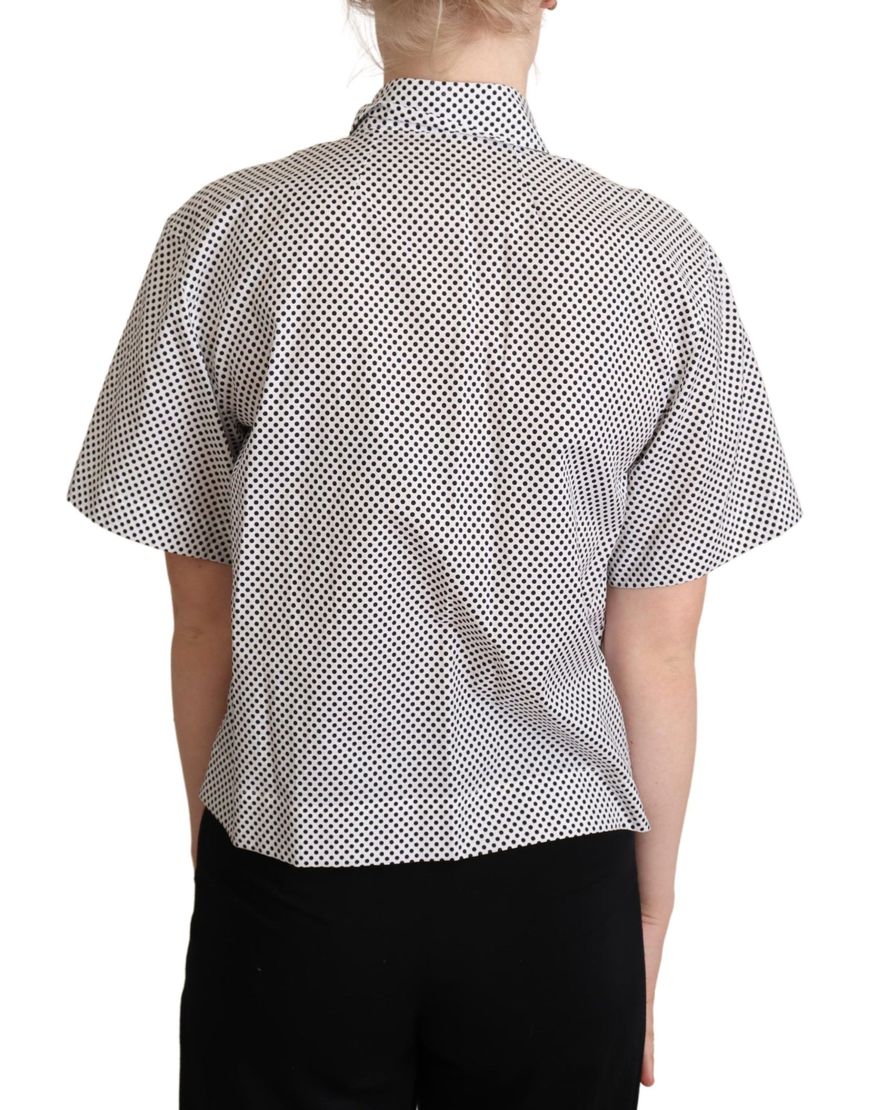 Dolce & Gabbana Black Polka Dot Collared Shirt White | Regal Royce