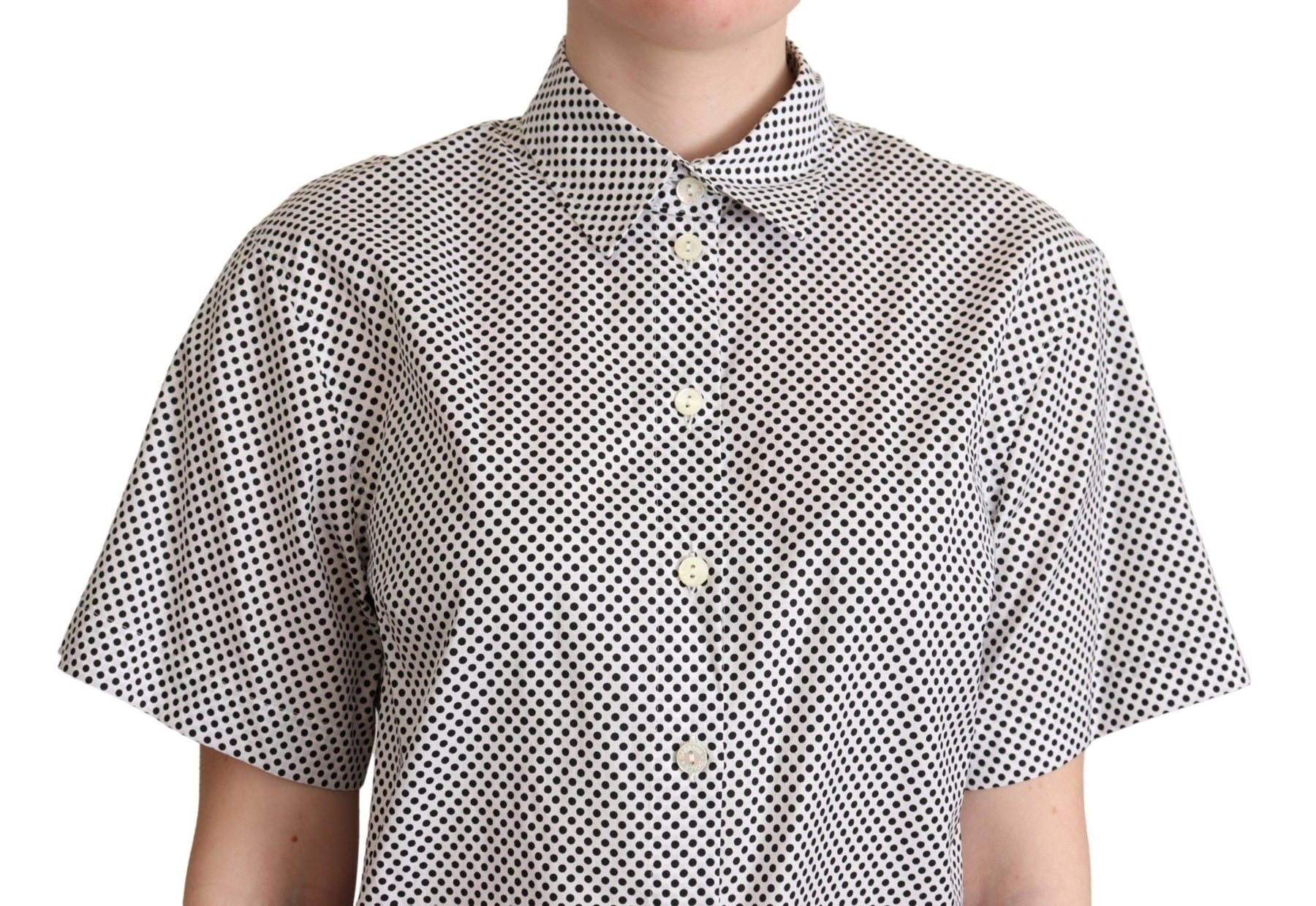 Dolce & Gabbana Black Polka Dot Collared Shirt White | Regal Royce