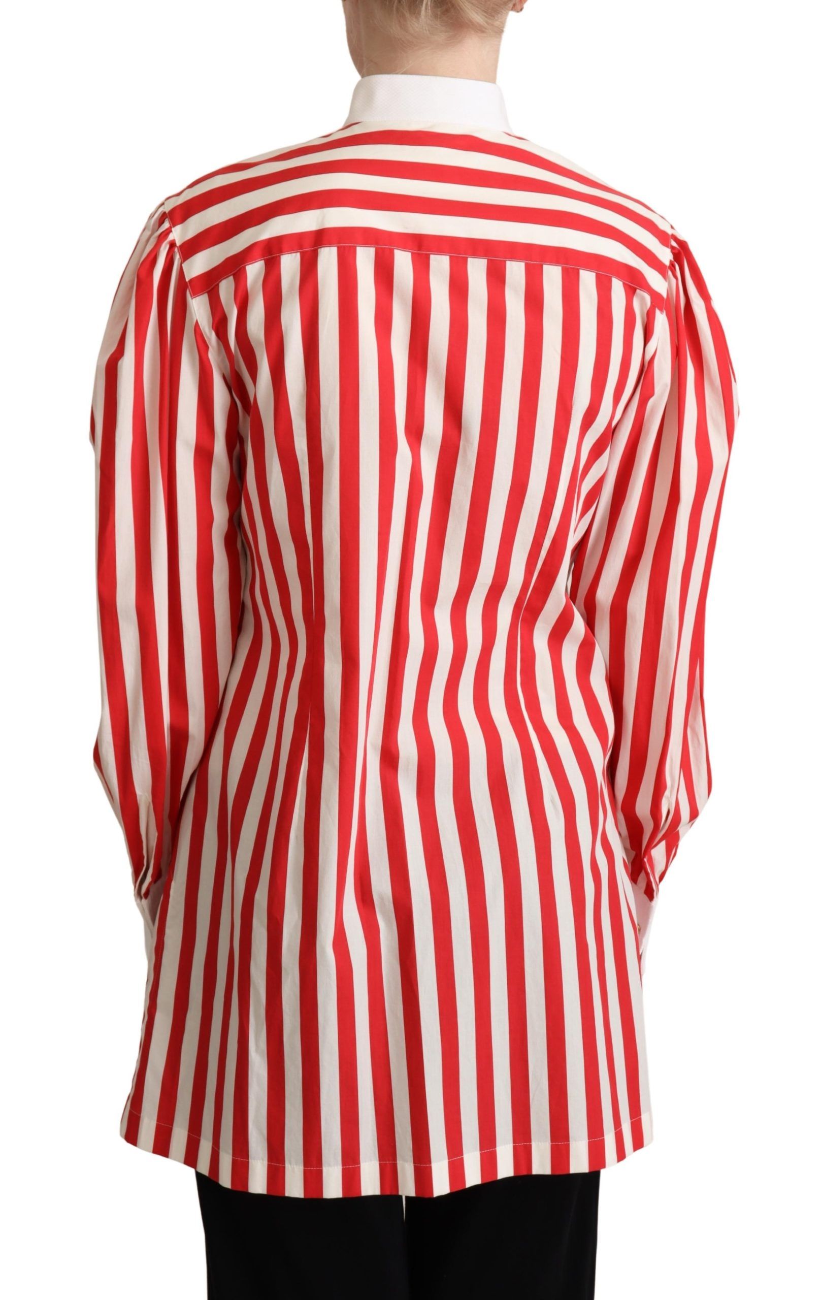 Dolce & Gabbana Red White Striped Long Sleeves Formal Shirt | Regal Royce