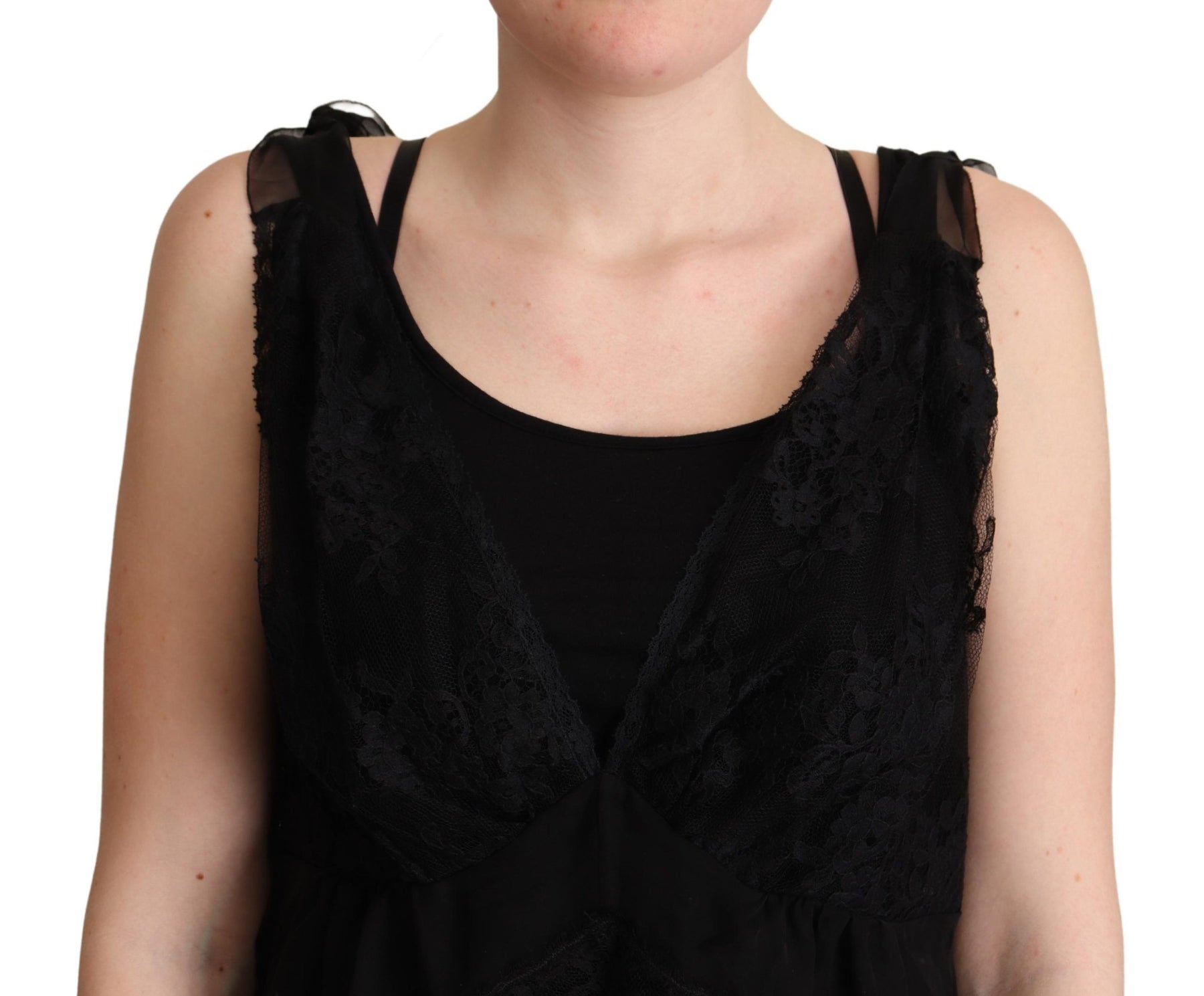 Dolce & Gabbana Black Silk Lace Trim Camisole Tank Top | Regal Royce