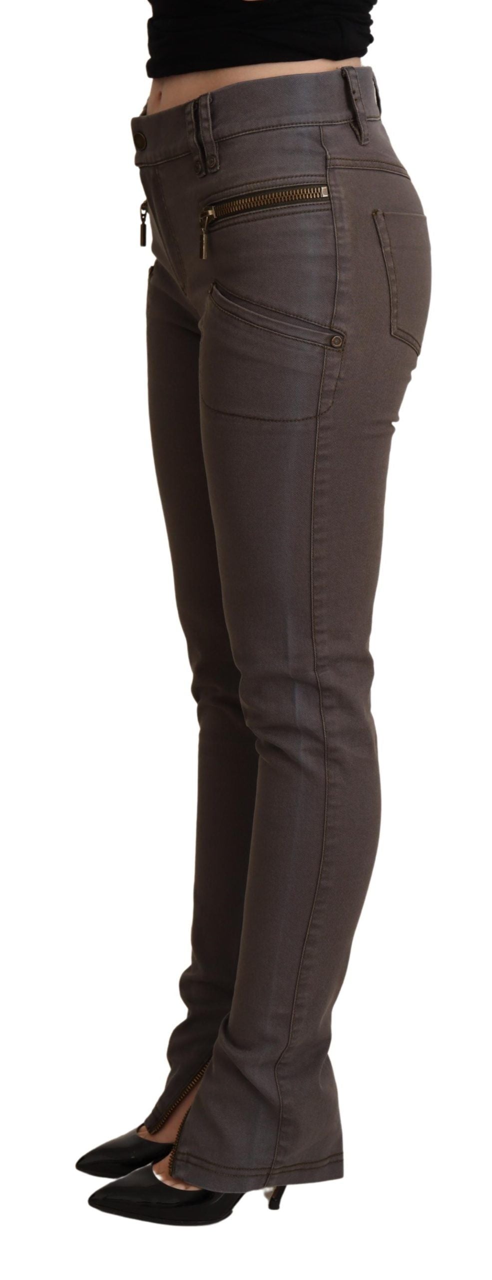 PLEIN SUD Brown Cotton Stretch Skinny Denim Jeans | Regal Royce