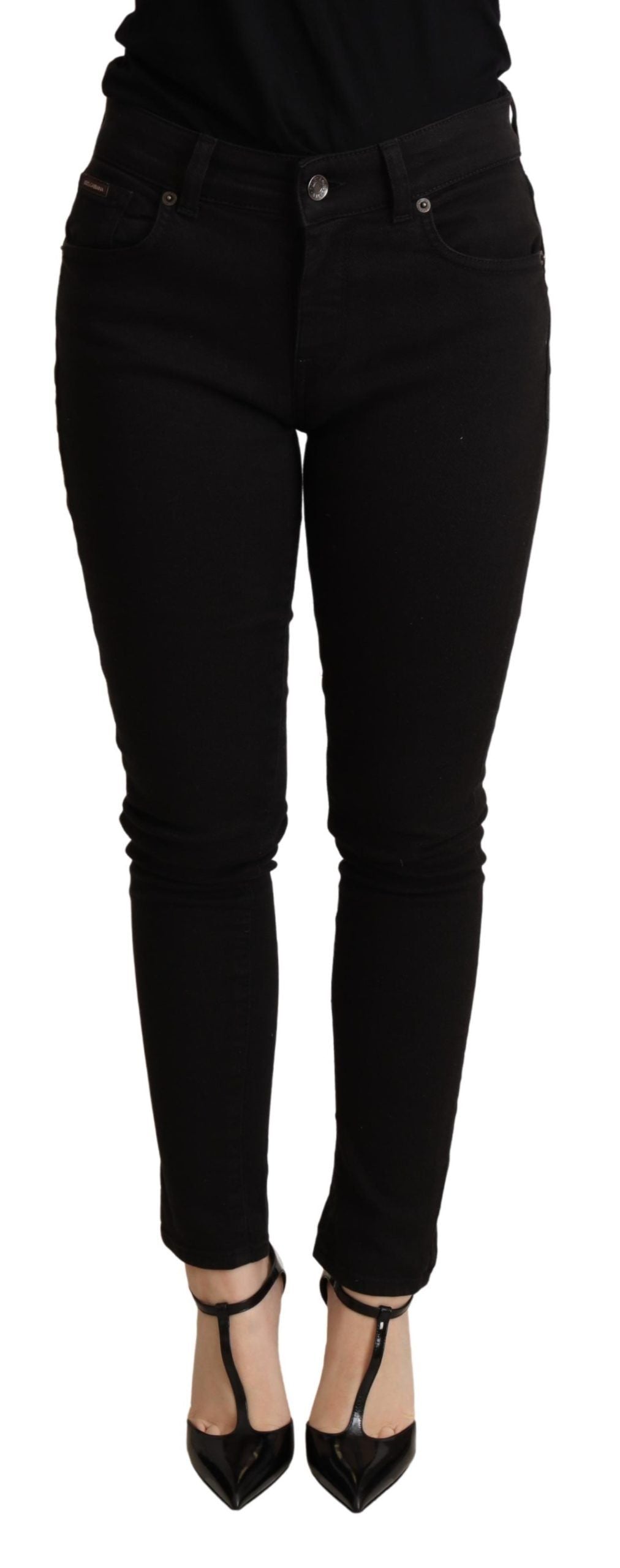 Dolce & Gabbana Black Skinny Denim Cotton Stretch Trouser | Regal Royce